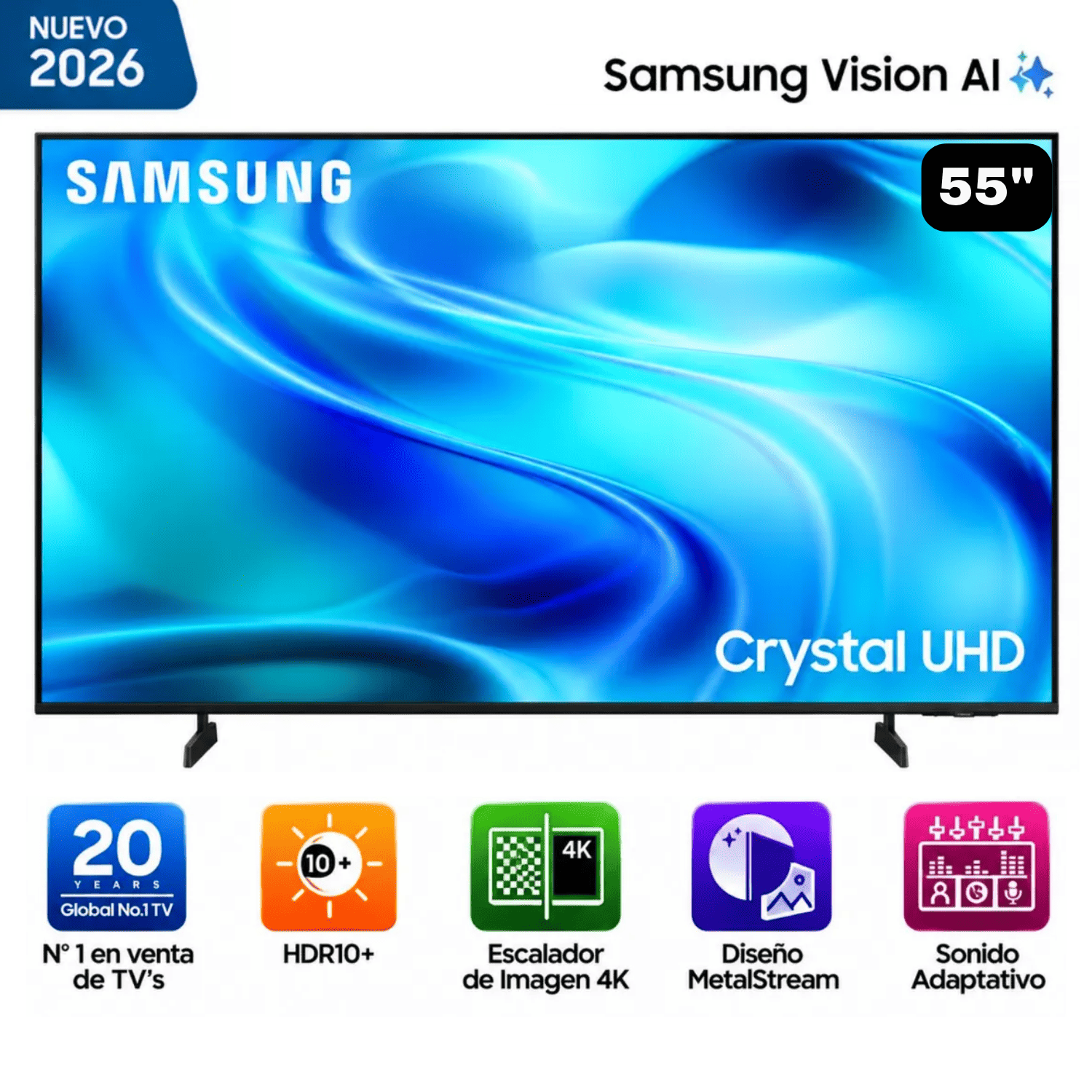 TELEVISOR SAMSUNG 55' SMART CRYSTAL UHD 4K 55U8000HG 2026 - 1