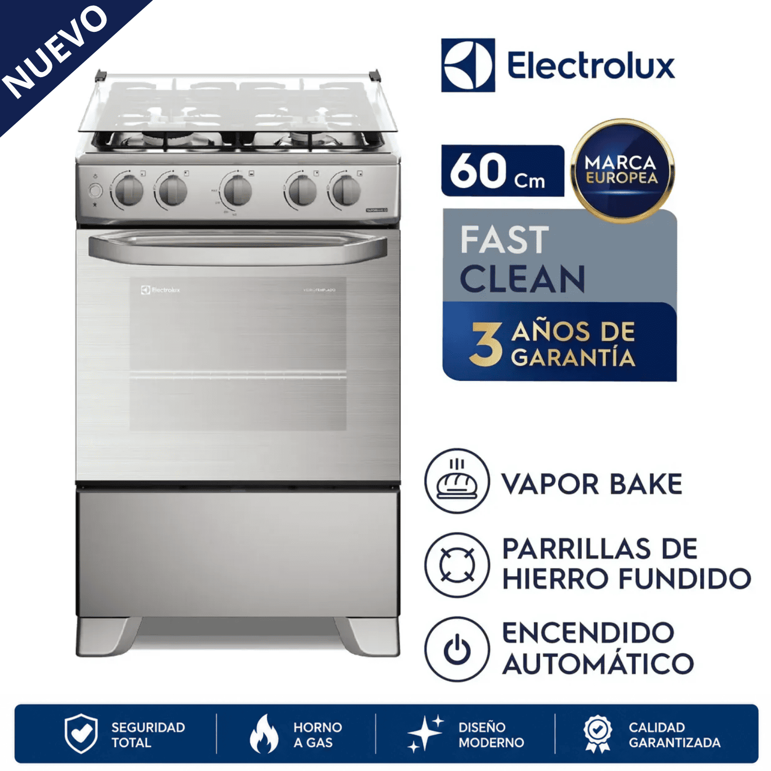 COCINA 4 QUEMADORES 60CM FE4GMR ELECTROLUX - 1