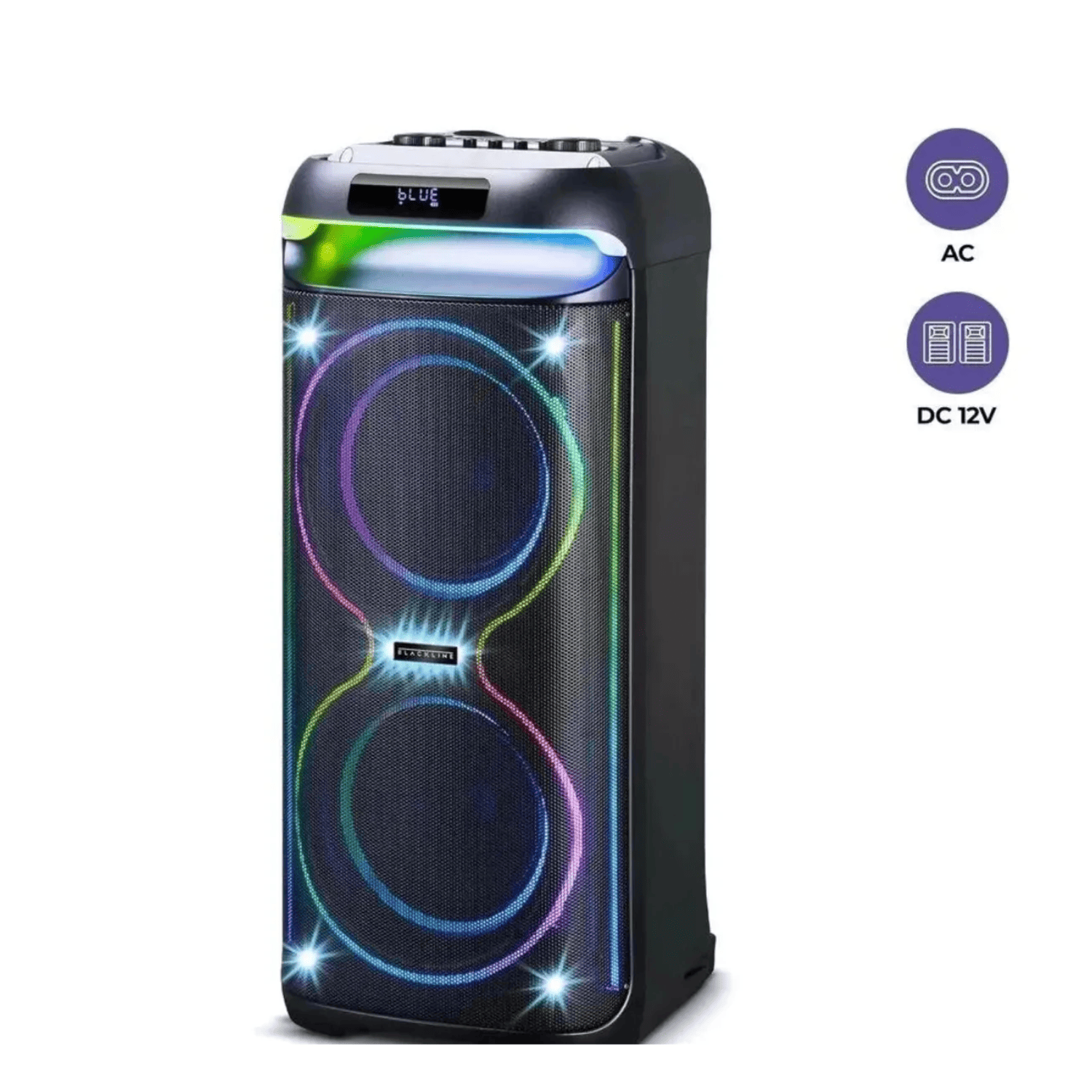 PARLANTE BLACKLINE 2X8 BT FM USB S. ESPACIAL DSP TWS PARTY BOOM - 4