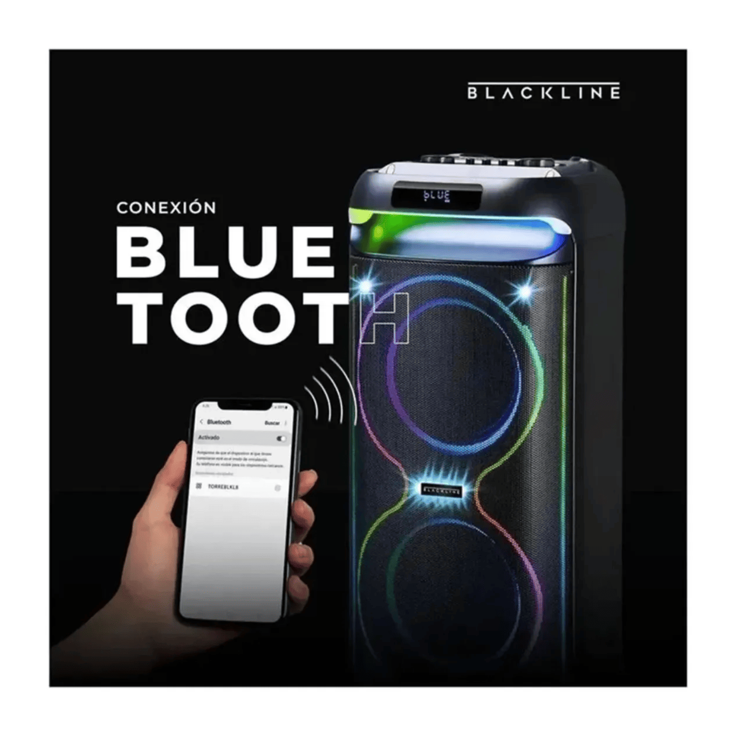 PARLANTE BLACKLINE 2X8 BT FM USB S. ESPACIAL DSP TWS PARTY BOOM - 6