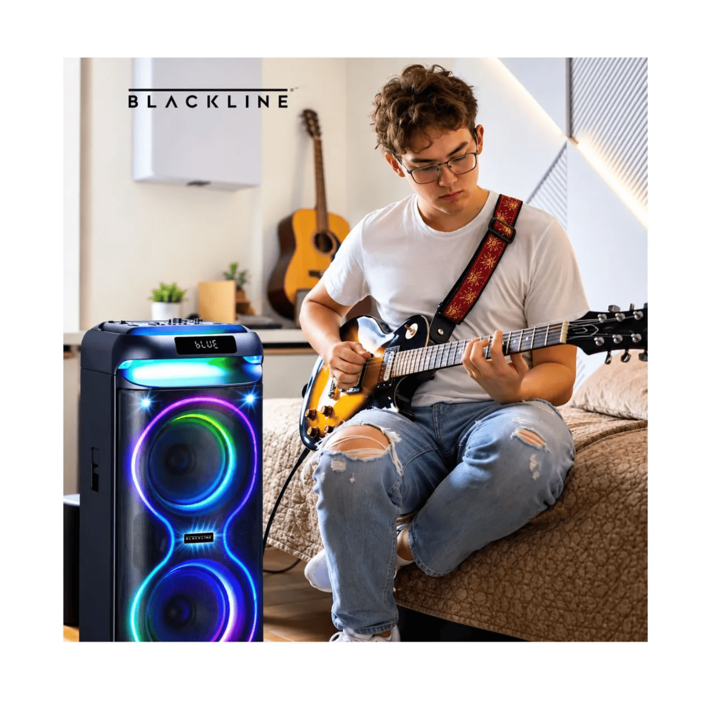 PARLANTE BLACKLINE 2X8 BT FM USB S. ESPACIAL DSP TWS PARTY BOOM - 7
