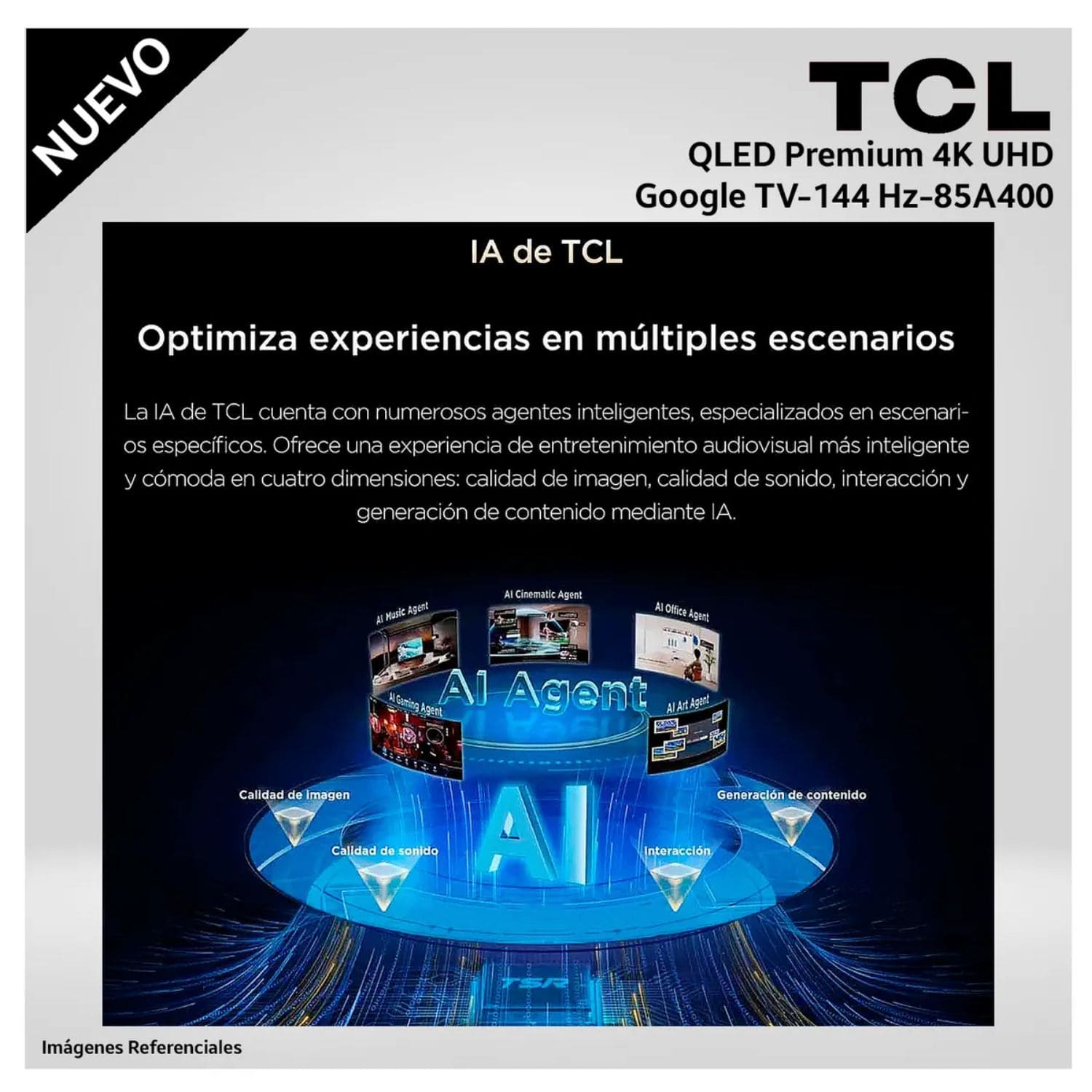 TELEVISOR TCL 85 PREMIUM QLED UHD 4K GOOGLE TV 85A400 + SOUNDBAR SAMSUNG - 3