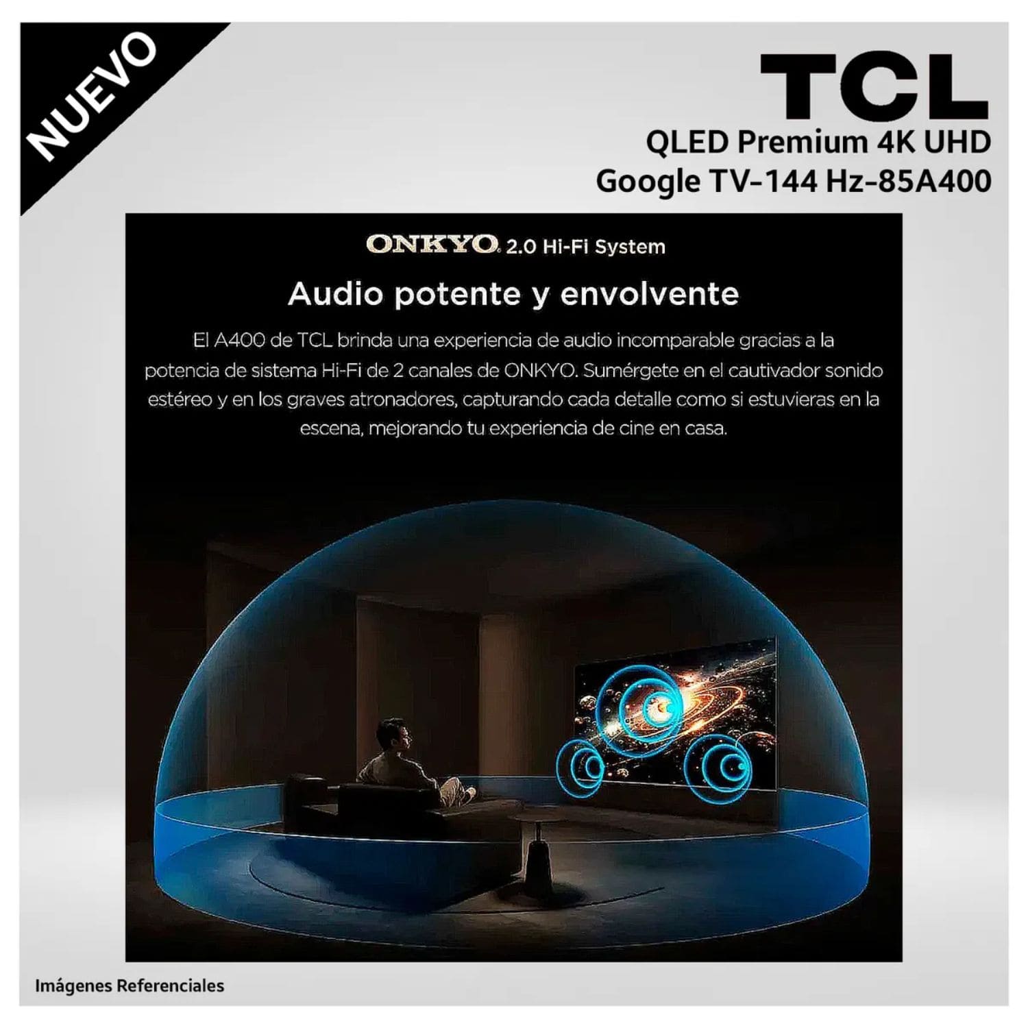 TELEVISOR TCL 85 PREMIUM QLED UHD 4K GOOGLE TV 85A400 + SOUNDBAR LG - 4