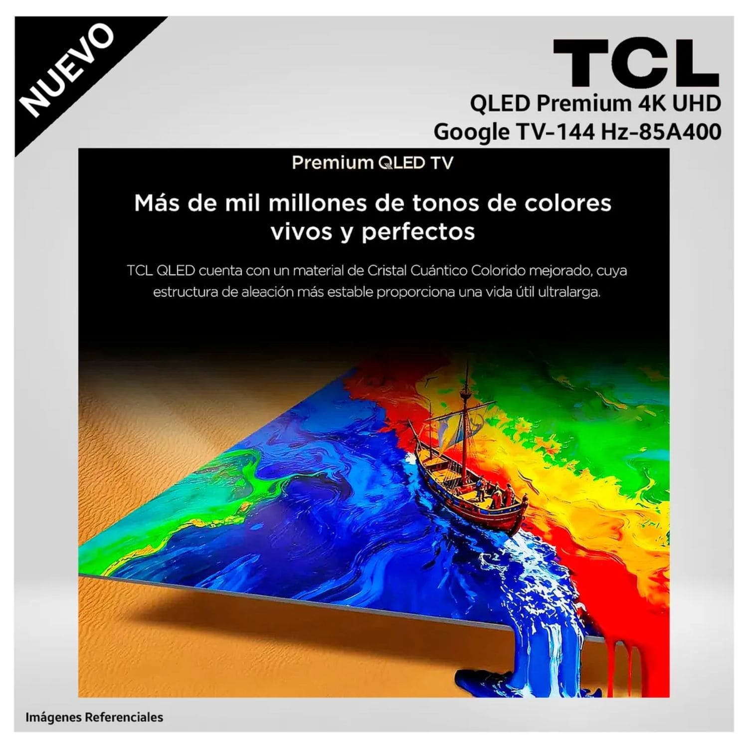 TELEVISOR TCL 85 PREMIUM QLED UHD 4K GOOGLE TV 85A400 + PARLANTE BLACKLINE - 5