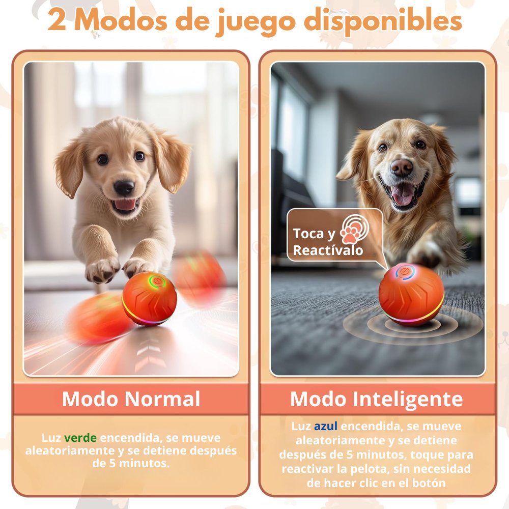 PELOTA INTERACTIVA PARA PERROS JUGUETE LED DE REBOTE, PETZYNERGY - 2