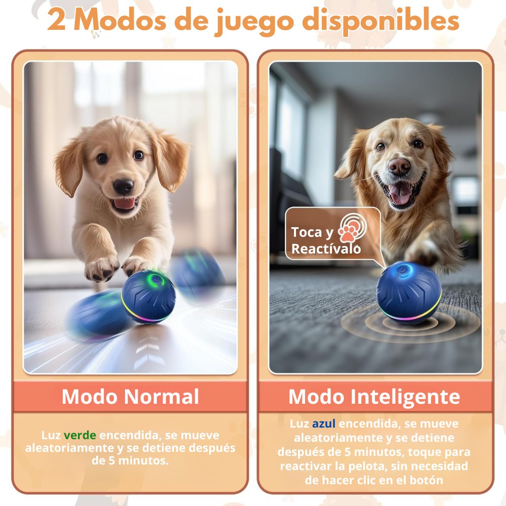PELOTA INTERACTIVA PARA PERROS JUGUETE LED DE REBOTE, PETZYNERGY - 2