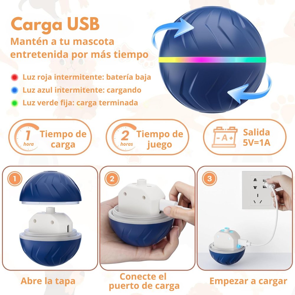 PELOTA INTERACTIVA PARA PERROS JUGUETE LED DE REBOTE, PETZYNERGY - 3