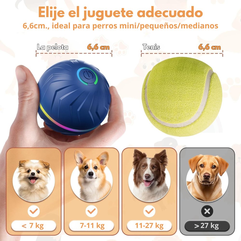 PELOTA INTERACTIVA PARA PERROS JUGUETE LED DE REBOTE, PETZYNERGY - 4