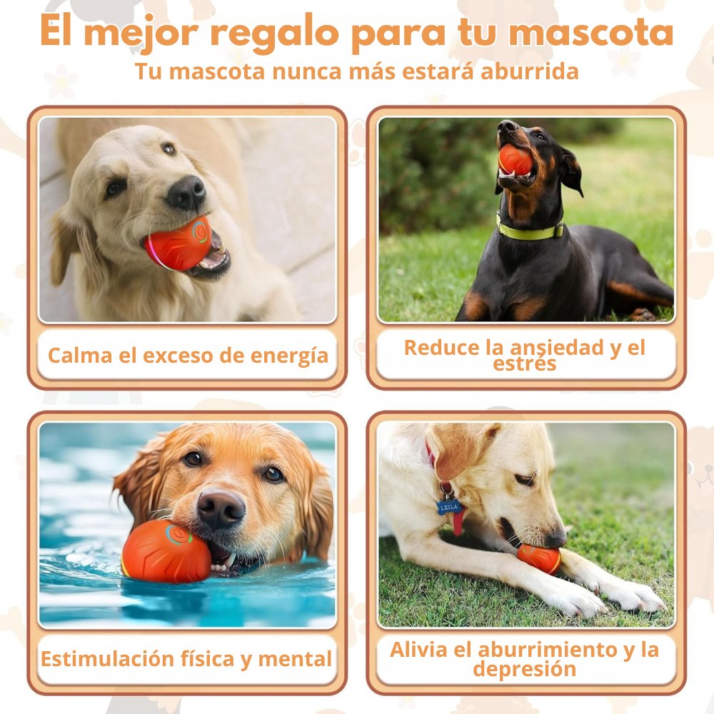 PELOTA INTERACTIVA PARA PERROS JUGUETE LED DE REBOTE, PETZYNERGY - 5
