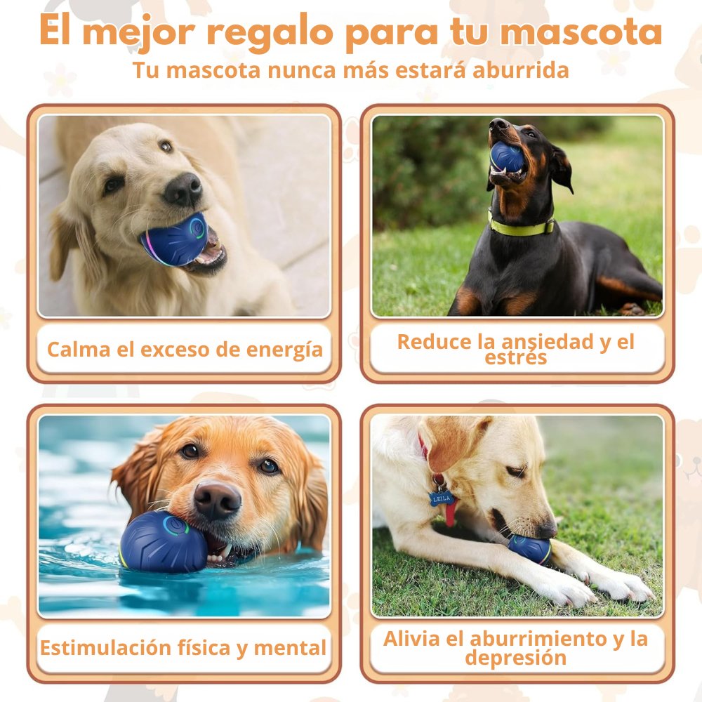 PELOTA INTERACTIVA PARA PERROS JUGUETE LED DE REBOTE, PETZYNERGY - 5