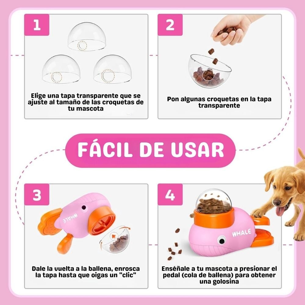 JUGUETE DISPENSADOR INTERACTIVO PARA PERROS COMEDERO LENTO - 4