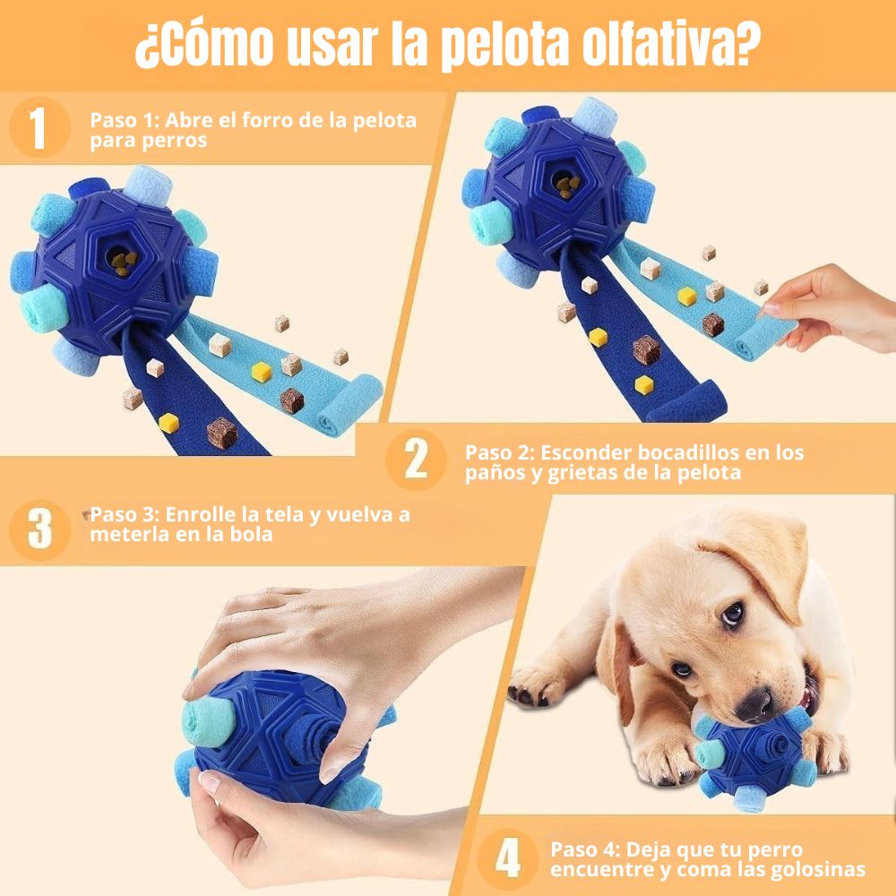 PELOTA INTERACTIVA PARA PERRO JUGUETE OLFATIVO DISPENSADOR DE PREMIOS - 2