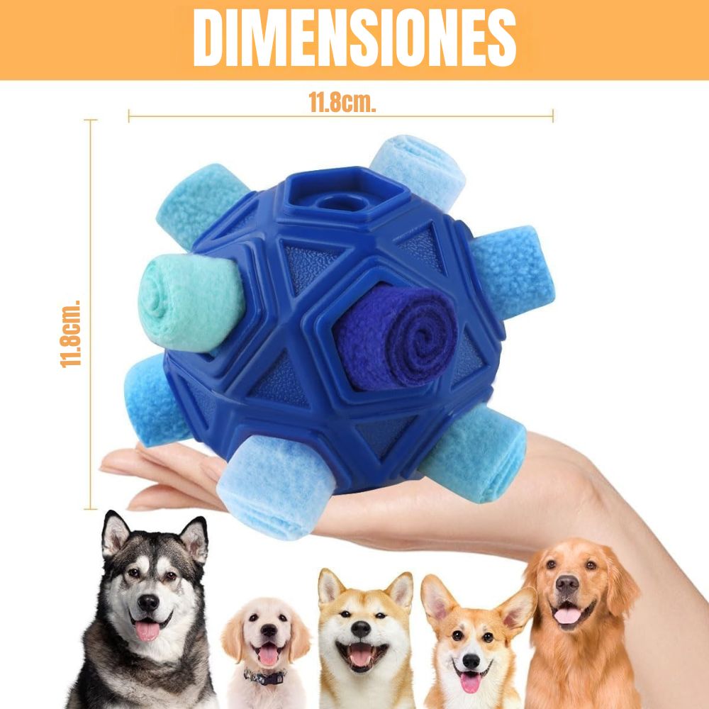 PELOTA INTERACTIVA PARA PERRO JUGUETE OLFATIVO DISPENSADOR DE PREMIOS - 5