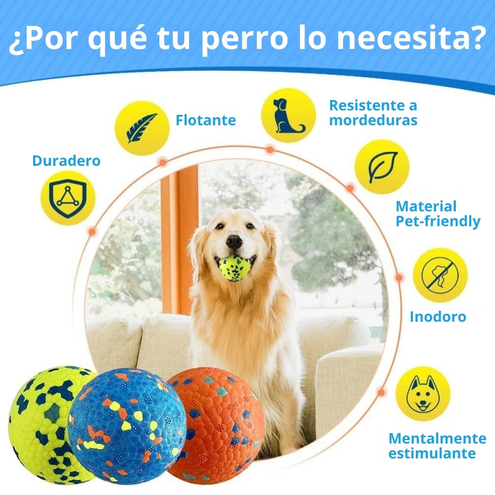 PELOTA SUPER-RESISTENTE PARA PERROS DE TODOS LOS TAMAÑOS E-TPU DIÁMETRO 7CM - 2