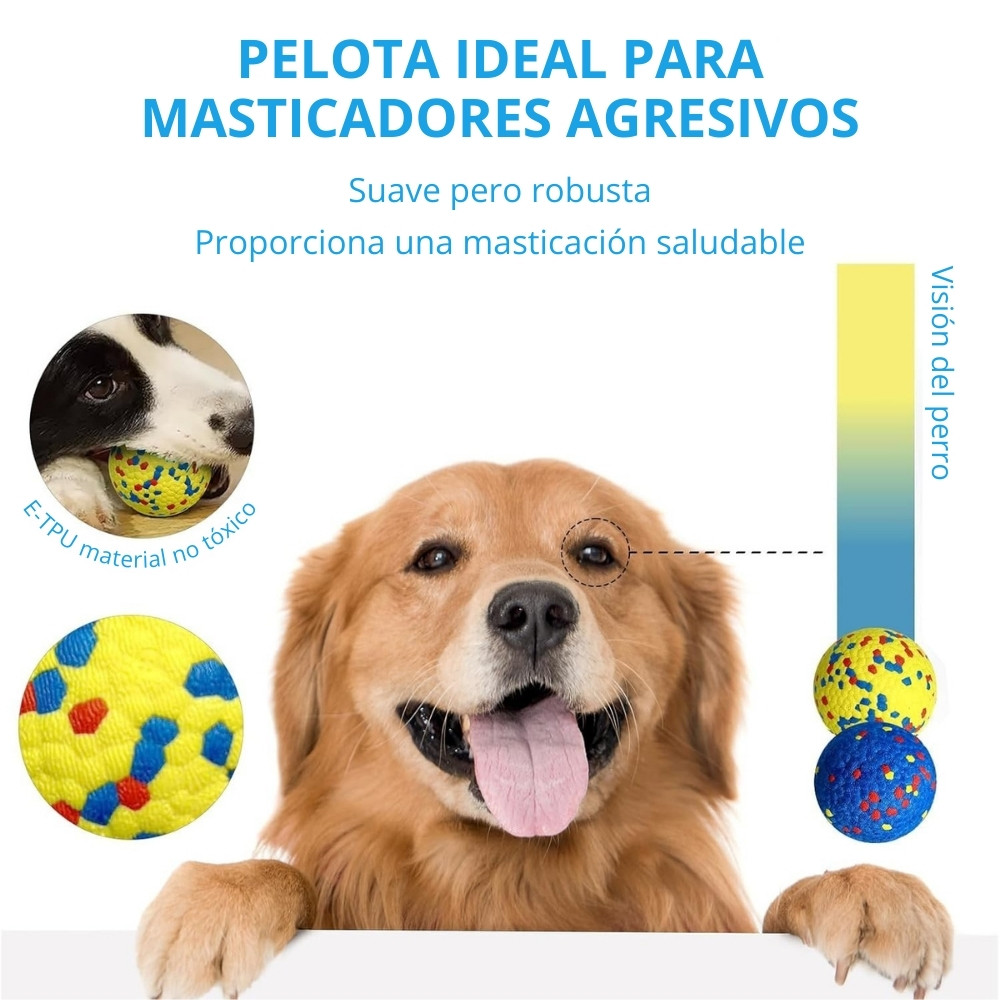 PELOTA SUPER-RESISTENTE PARA PERROS DE TODOS LOS TAMAÑOS E-TPU DIÁMETRO 7CM - 3