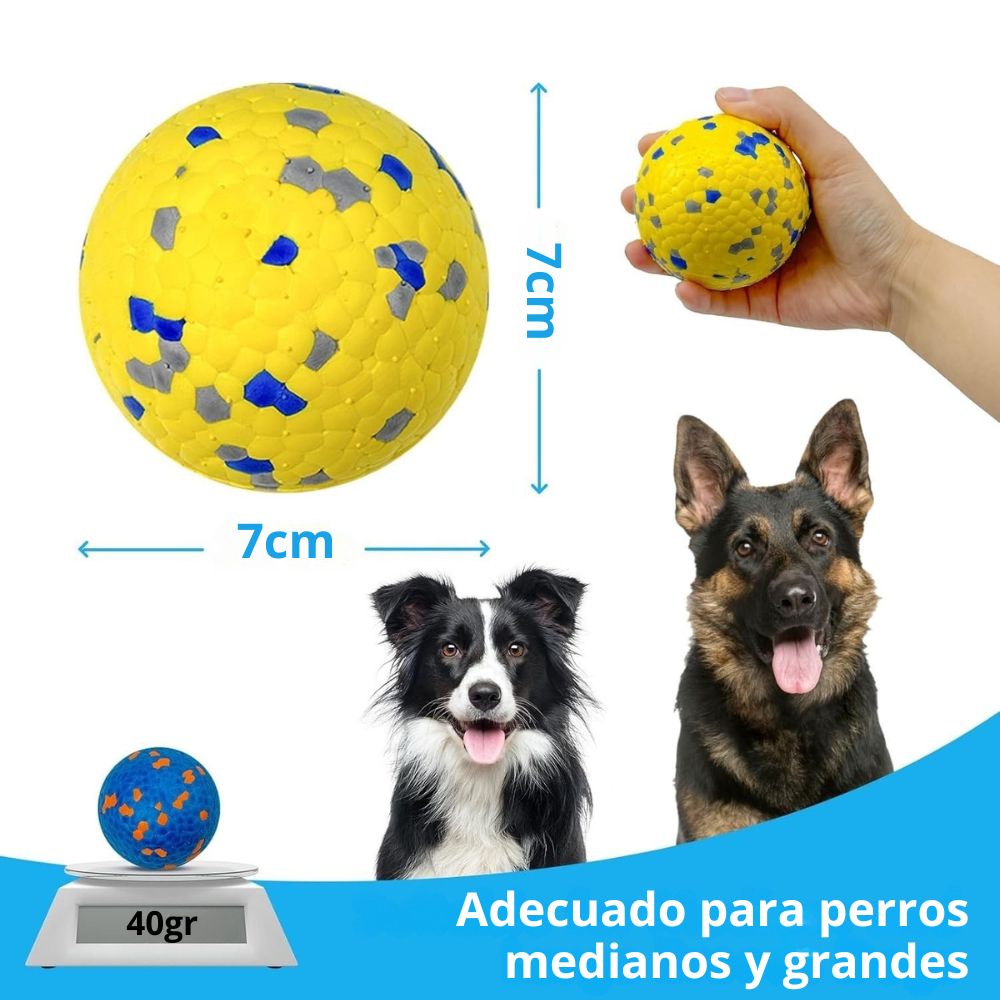 PELOTA SUPER-RESISTENTE PARA PERROS DE TODOS LOS TAMAÑOS E-TPU DIÁMETRO 7CM - 5