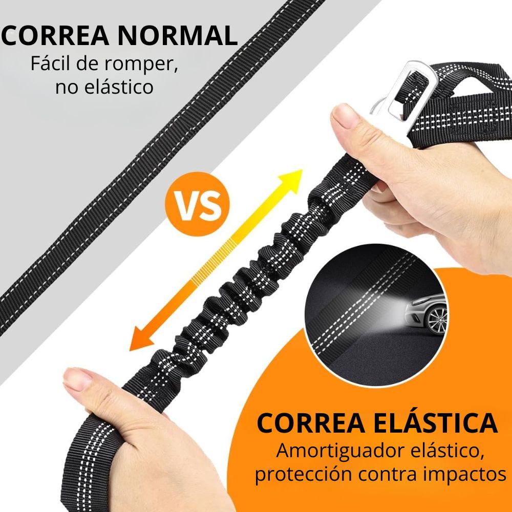 CORREA PARA PERROS DE SEGURIDAD EN COCHE AJUSTABLE MULTIFUNCIONAL 3 EN 1 - 3