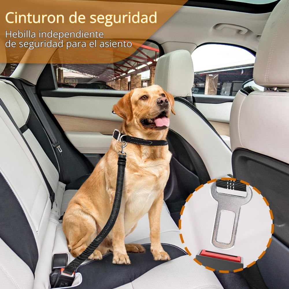 CORREA PARA PERROS DE SEGURIDAD EN COCHE AJUSTABLE MULTIFUNCIONAL 3 EN 1 - 6