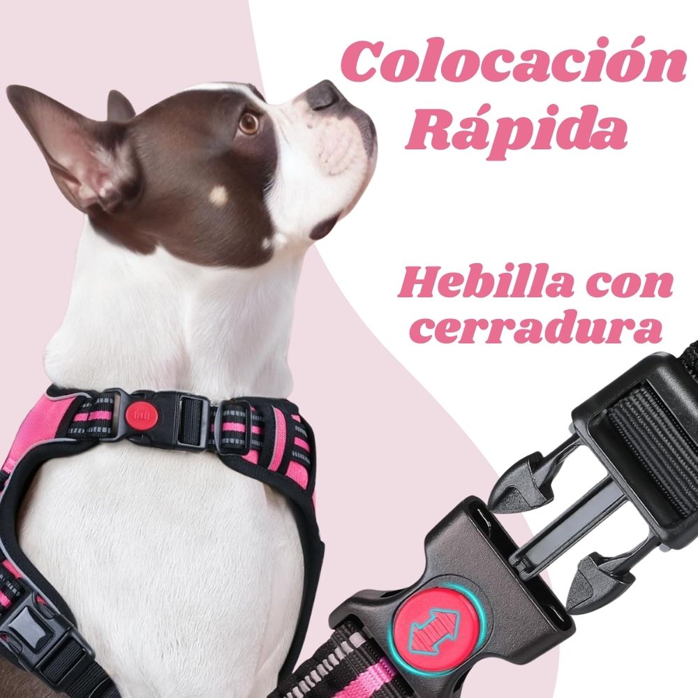 ARNÉS AJUSTABLE PARA PERRO TALLA SMALL ANTITIRONES REFLECTANTE CON ASA - 2