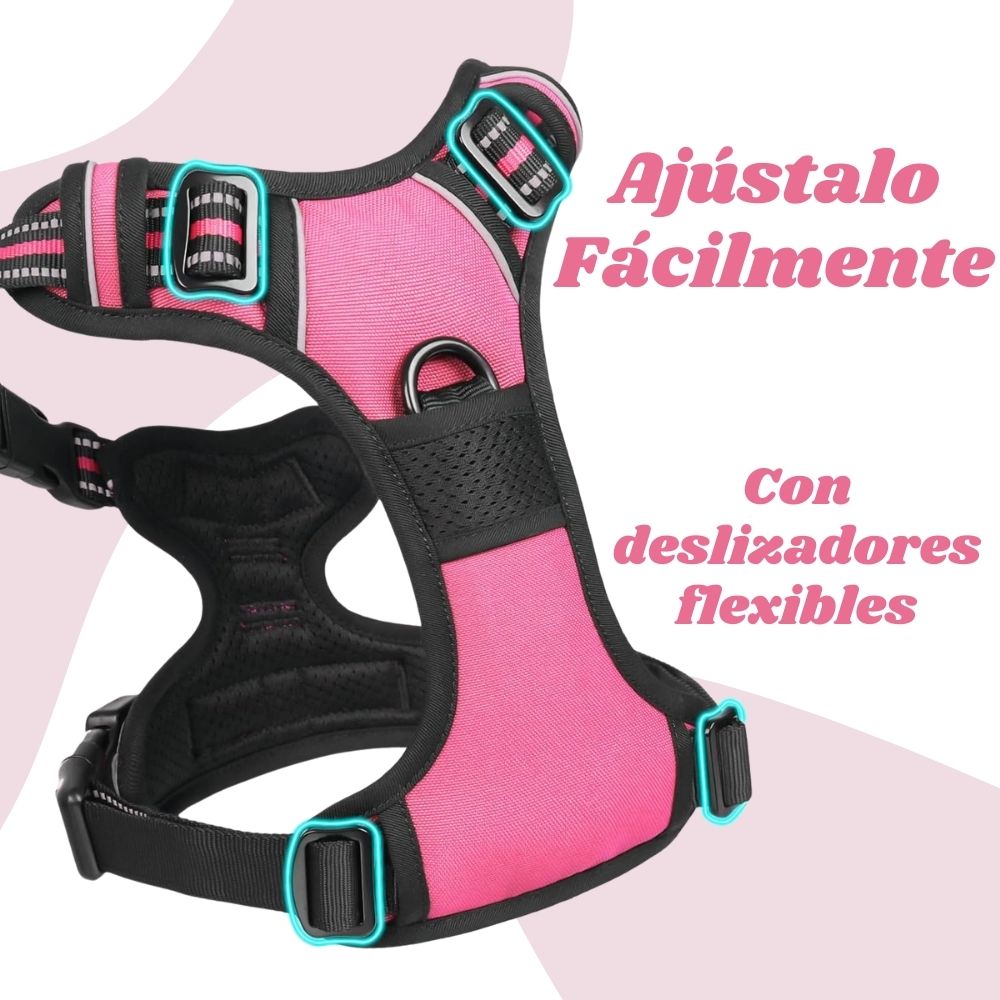 ARNÉS AJUSTABLE PARA PERRO TALLA SMALL ANTITIRONES REFLECTANTE CON ASA - 3