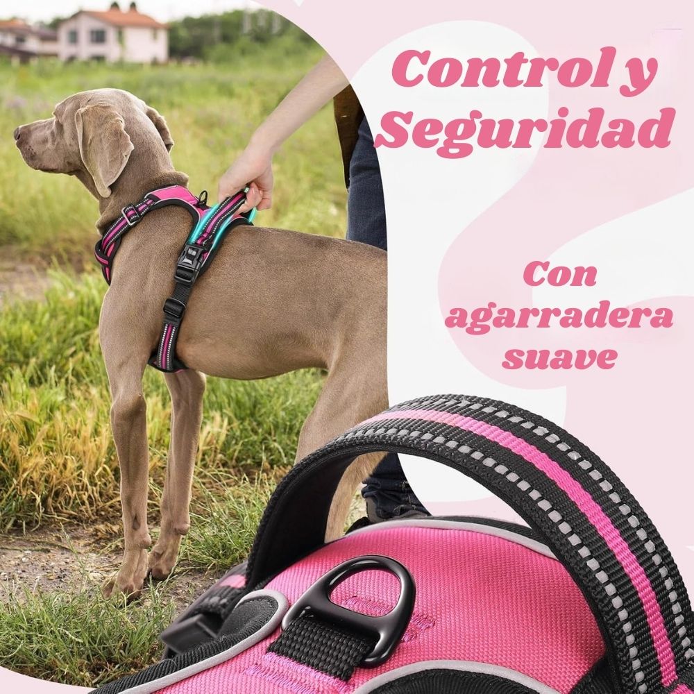 ARNÉS AJUSTABLE PARA PERRO TALLA SMALL ANTITIRONES REFLECTANTE CON ASA - 4