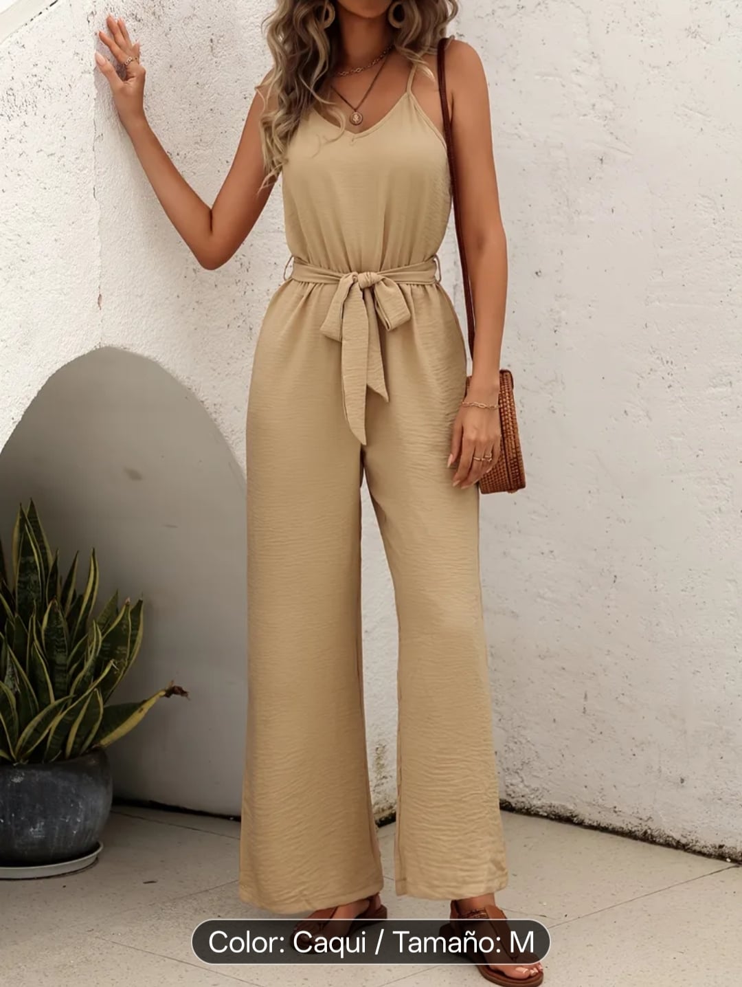 ENTERIZO MINIMALISTA AJUSTABLE EN LA CINTURA - EMMARI / BEIGE / M - 1