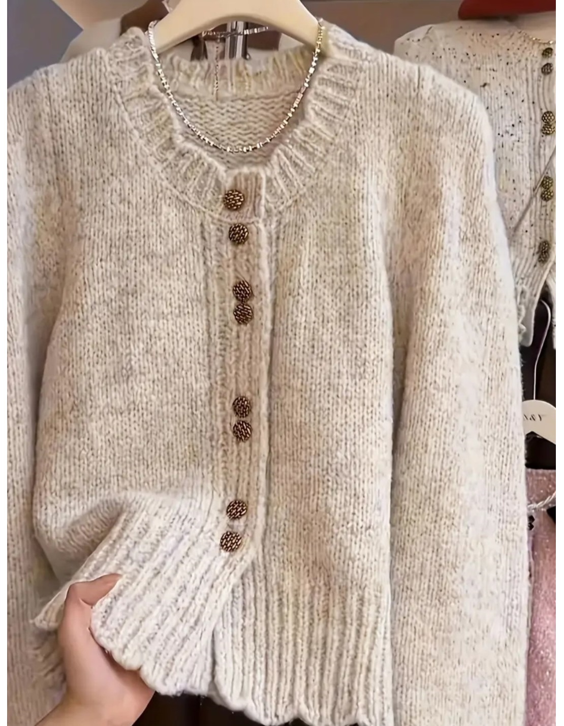 CARDIGAN CUELLO REDONDO - EMMARI / BEIGE / M - 1