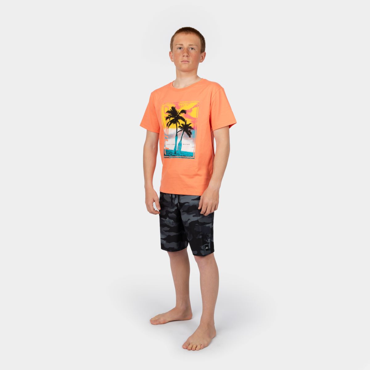 Ripley - POLO NIÑO ONEILL NARANJA BACKPRINT TSHIRT KID LIVING CORAL