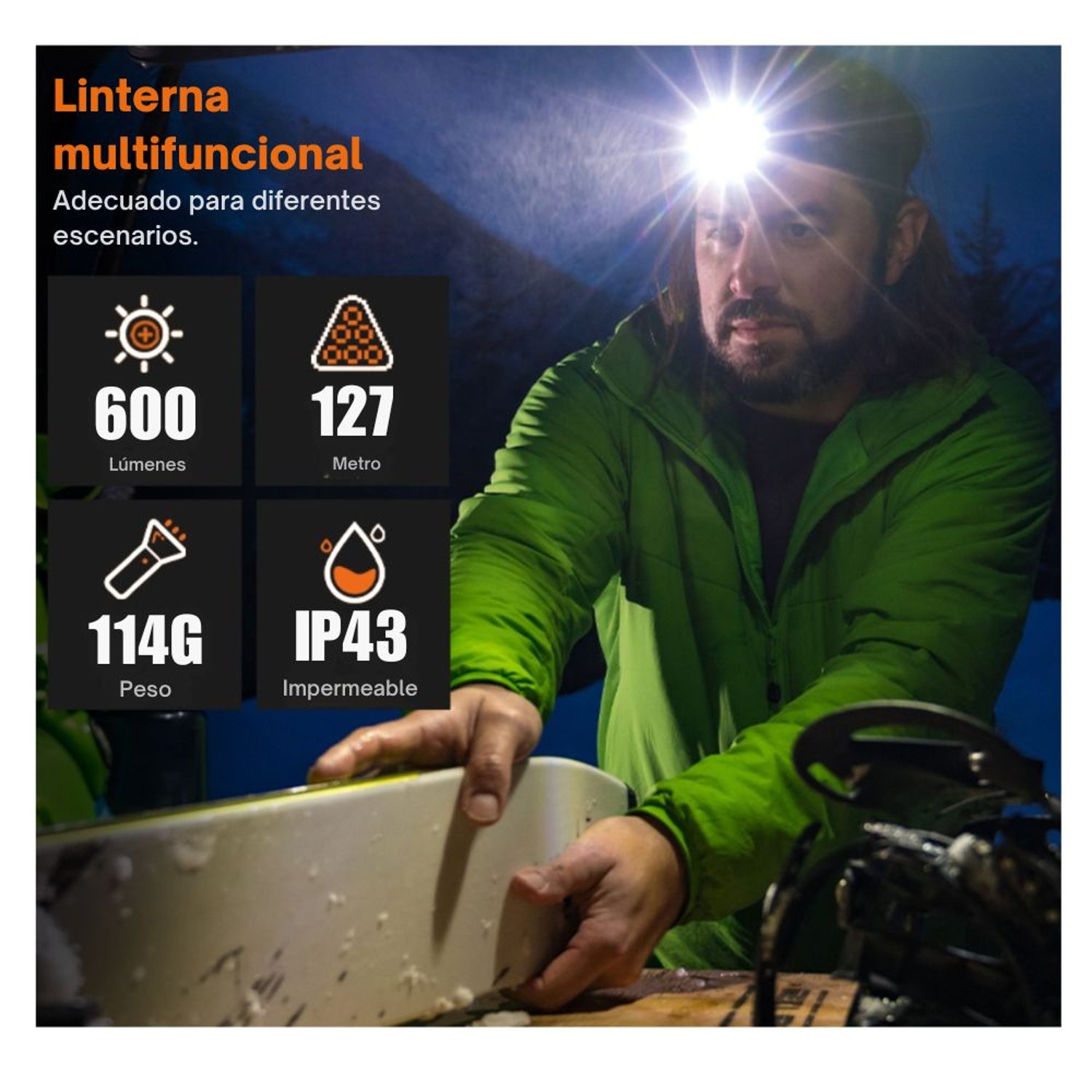 LINTERNA TH-04 ALUMINIO FRONTAL SUPERFIRE TH04  IMANTADA RESISTENTE Y LARGA DURACIÓN - 2