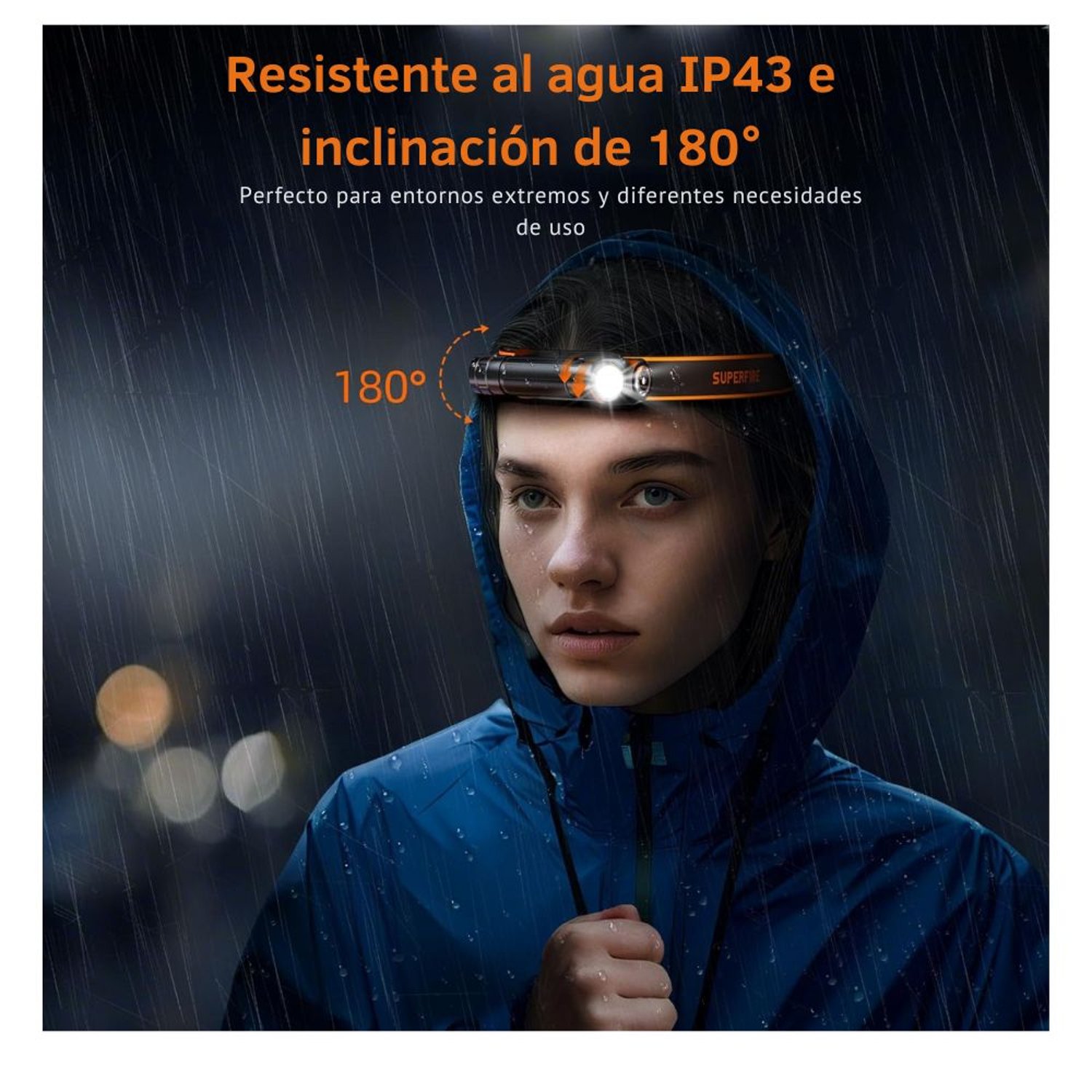 LINTERNA TH-04 ALUMINIO FRONTAL SUPERFIRE TH04  IMANTADA RESISTENTE Y LARGA DURACIÓN - 6