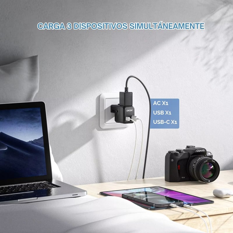 ADAPTADOR DE VIAJE ENCHUFE UNIVERSAL CARGADOR DE PARED TODO EN UNO PARA 200 PAÍSES SC-C7971 - 2