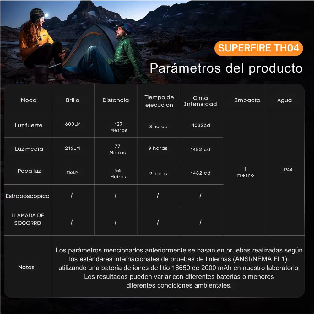 LINTERNA CABEZA ALUMINIO RECARGABLE PROFESIONAL 600LM IMANTADA USB C AJUSTABLE - 6