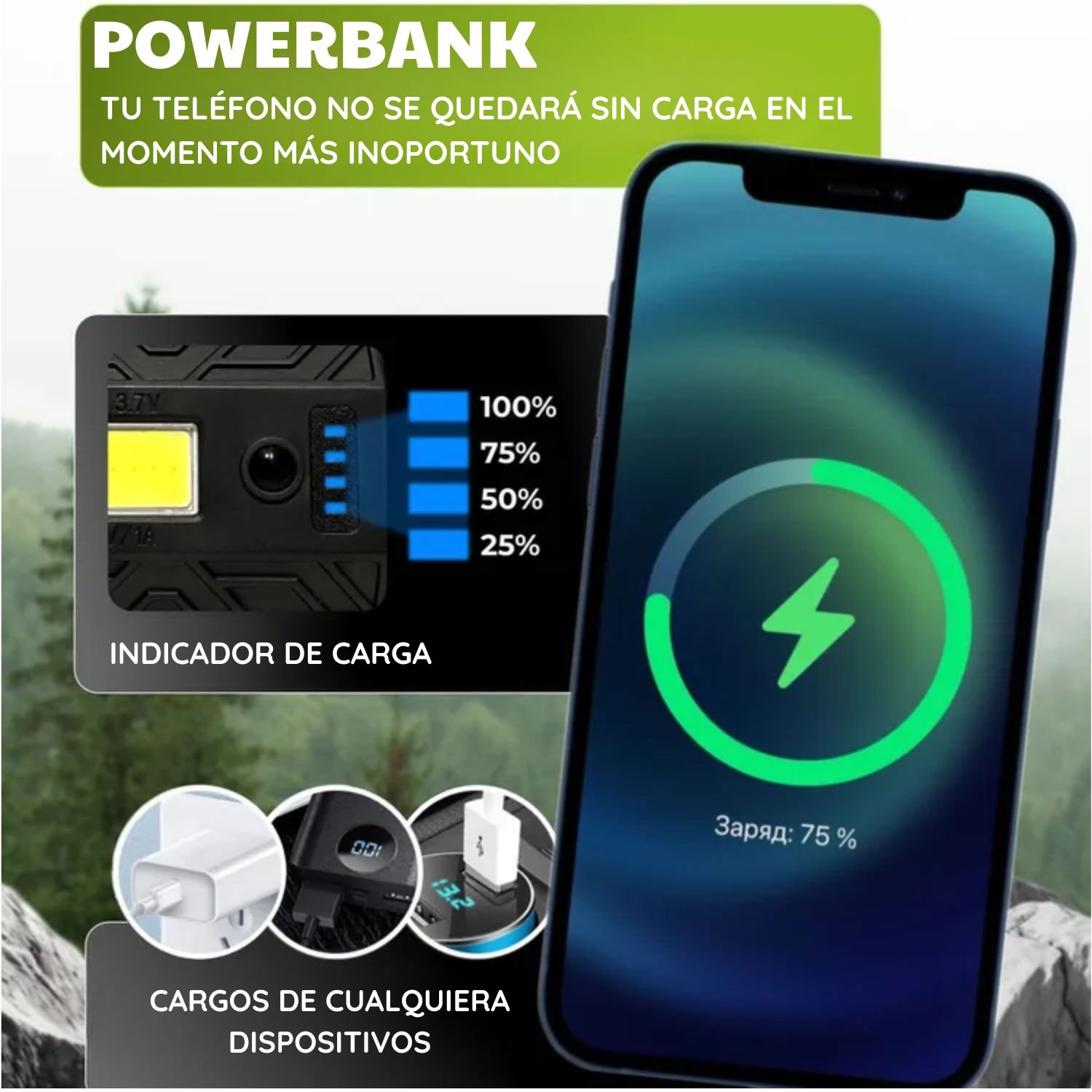 LINTERNA FRONTAL PARA CASCO CON LUZ ROJA TRASERA, 8 MODOS DE ILUMINACIÓN, ZOOM AJUSTABLE Y BATERÍA 18650 - 5