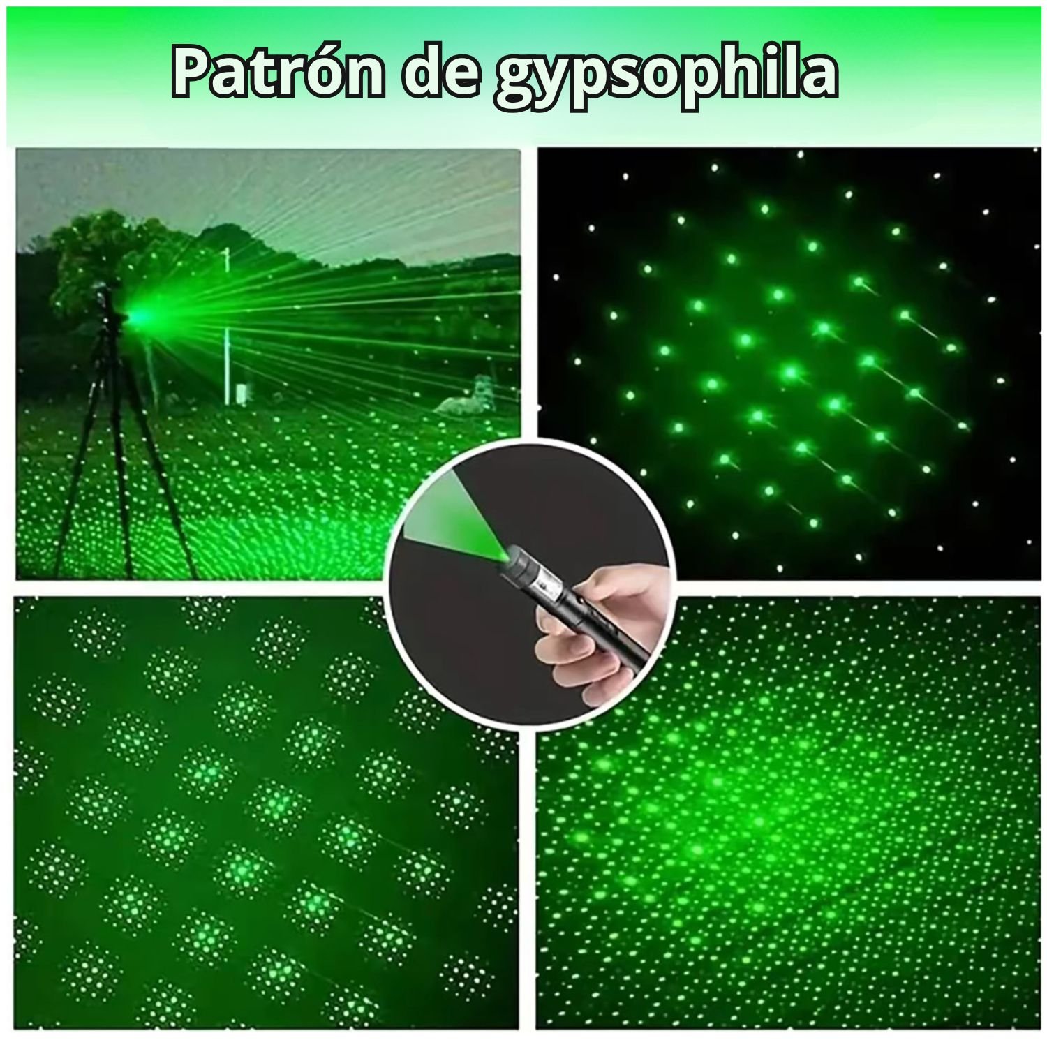 LÁSER VERDE 3000M RECARGABLE TIPO C, MULTIUSO PARA CAZA, OFICINA, CAMPING Y EMERGENCIAS CON ENFOQUE AJUSTABLE - 6