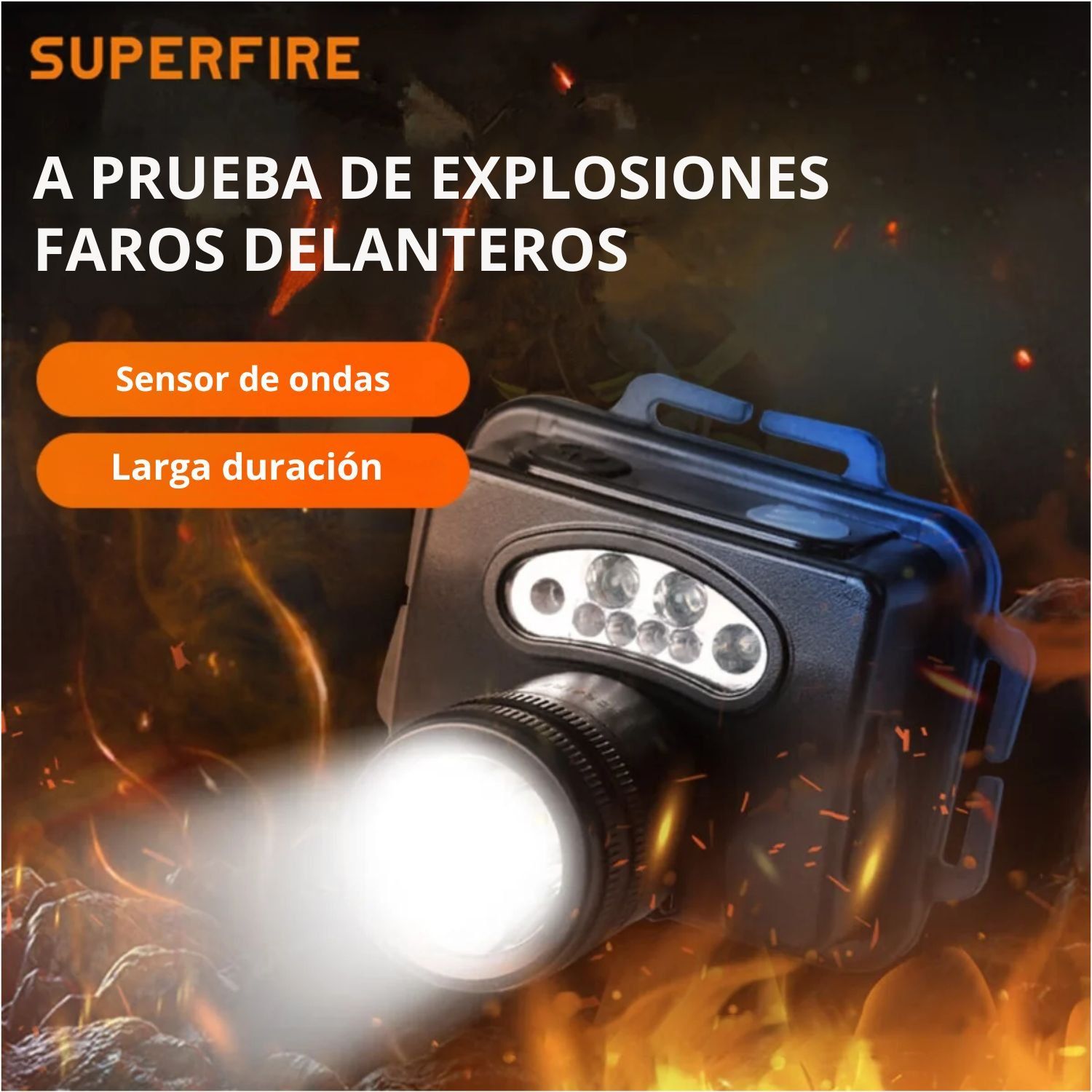 LINTERNA PROFESIONAL HL20 A PRUEBA DE EXPLOSIONES CON 5 MODOS DE LUZ, IP66, LUZ DE EMERGENCIA ROJA Y BATERÍA RECARGABLE - 2