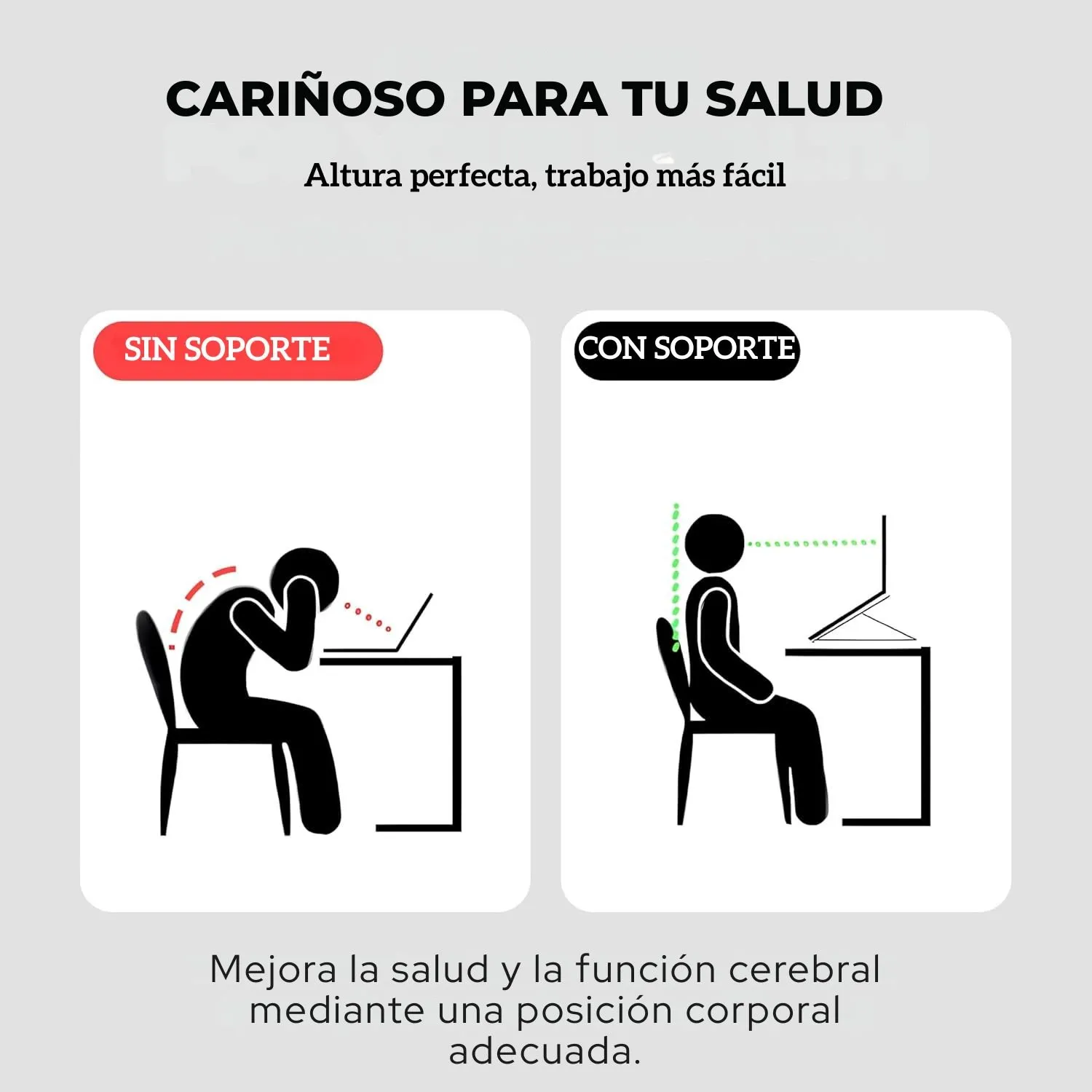 SOPORTE ERGONÓMICO PARA LAPTOP Y TABLET CON BASE GIRATORIA 360°, DISEÑO METÁLICO PLEGABLE, AJUSTABLE Y PORTÁTIL PARA ESCRITORIO - 3