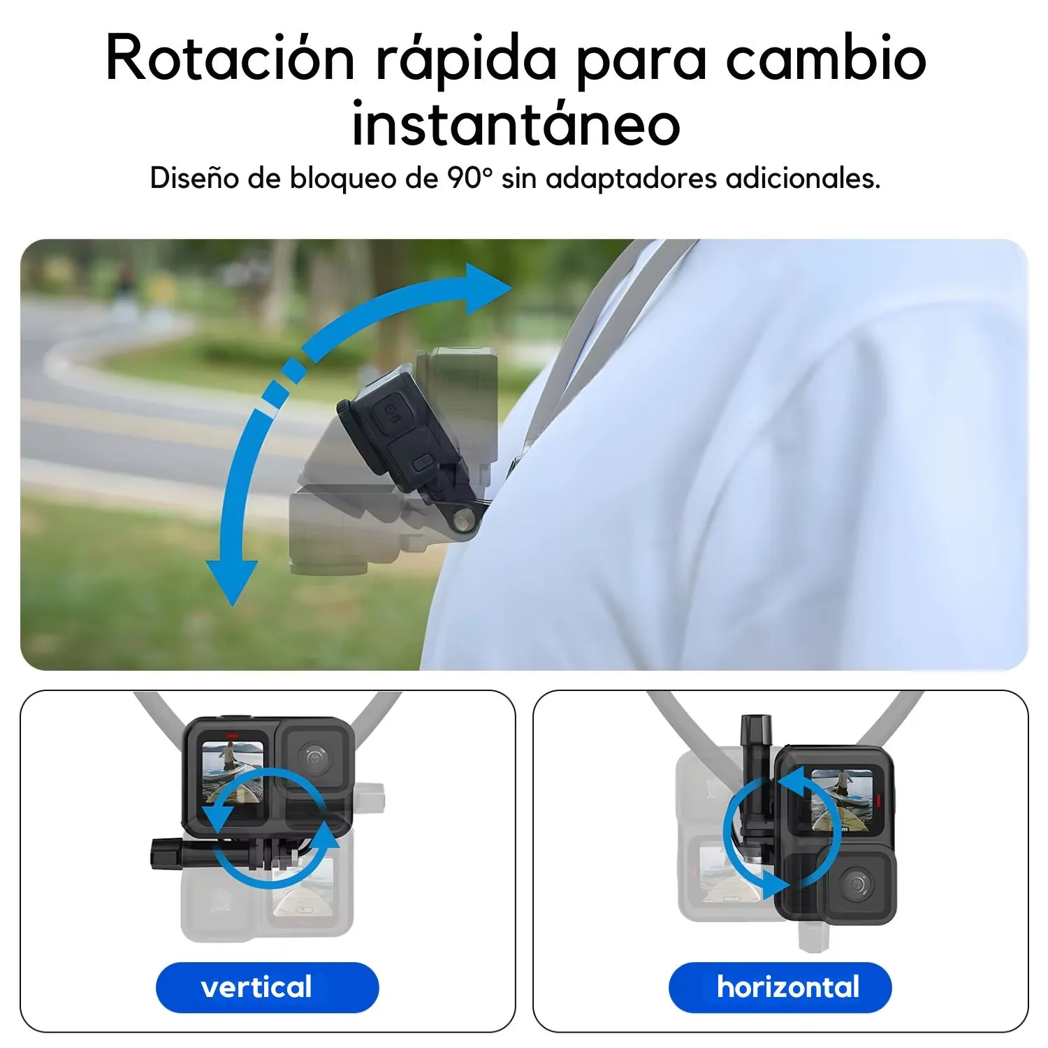SOPORTE MAGNÉTICO DE CUELLO TASHINE PARA GOPRO, IPHONE Y ANDROID, IDEAL PARA GRABAR EN PRIMERA PERSONA Y DEPORTES EXTREMOS - 5