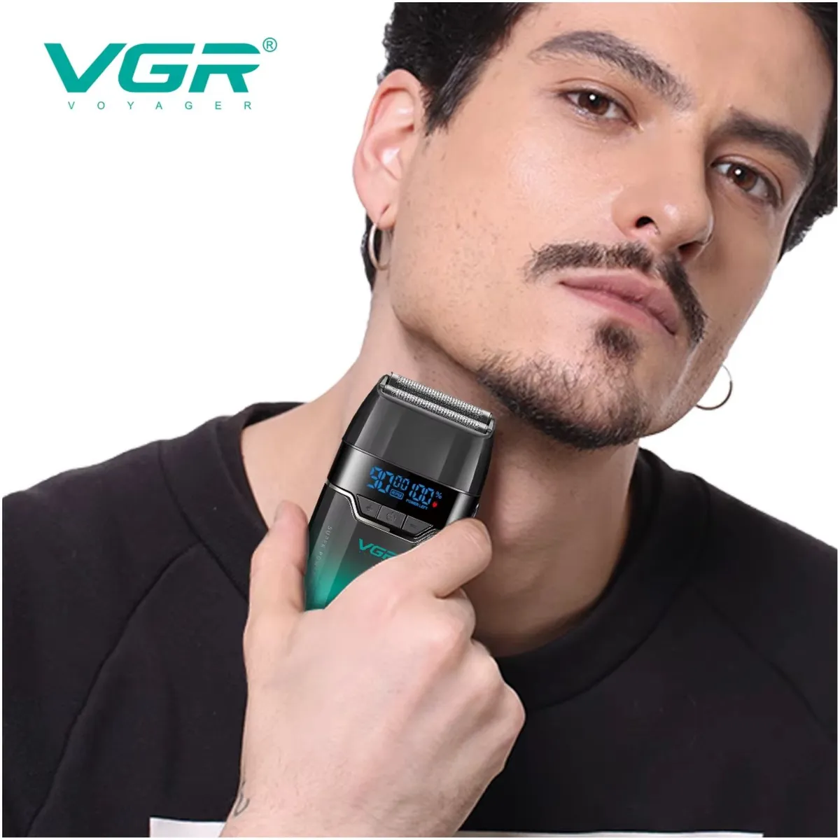 Afeitadora Eléctrica Profesional Recargable VGR V-308 Verde - 7