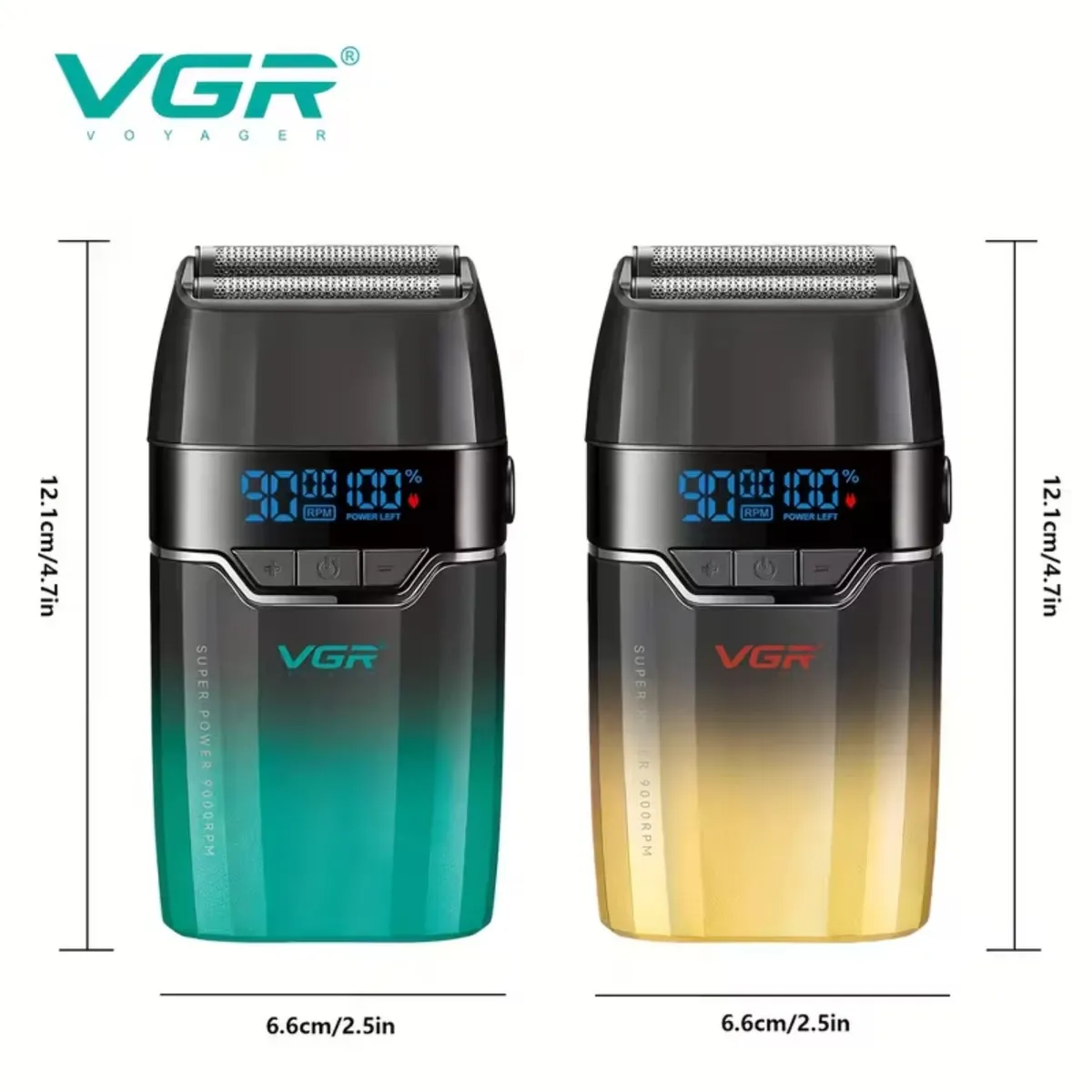 Afeitadora Eléctrica Profesional Recargable VGR V-308 Verde - 8