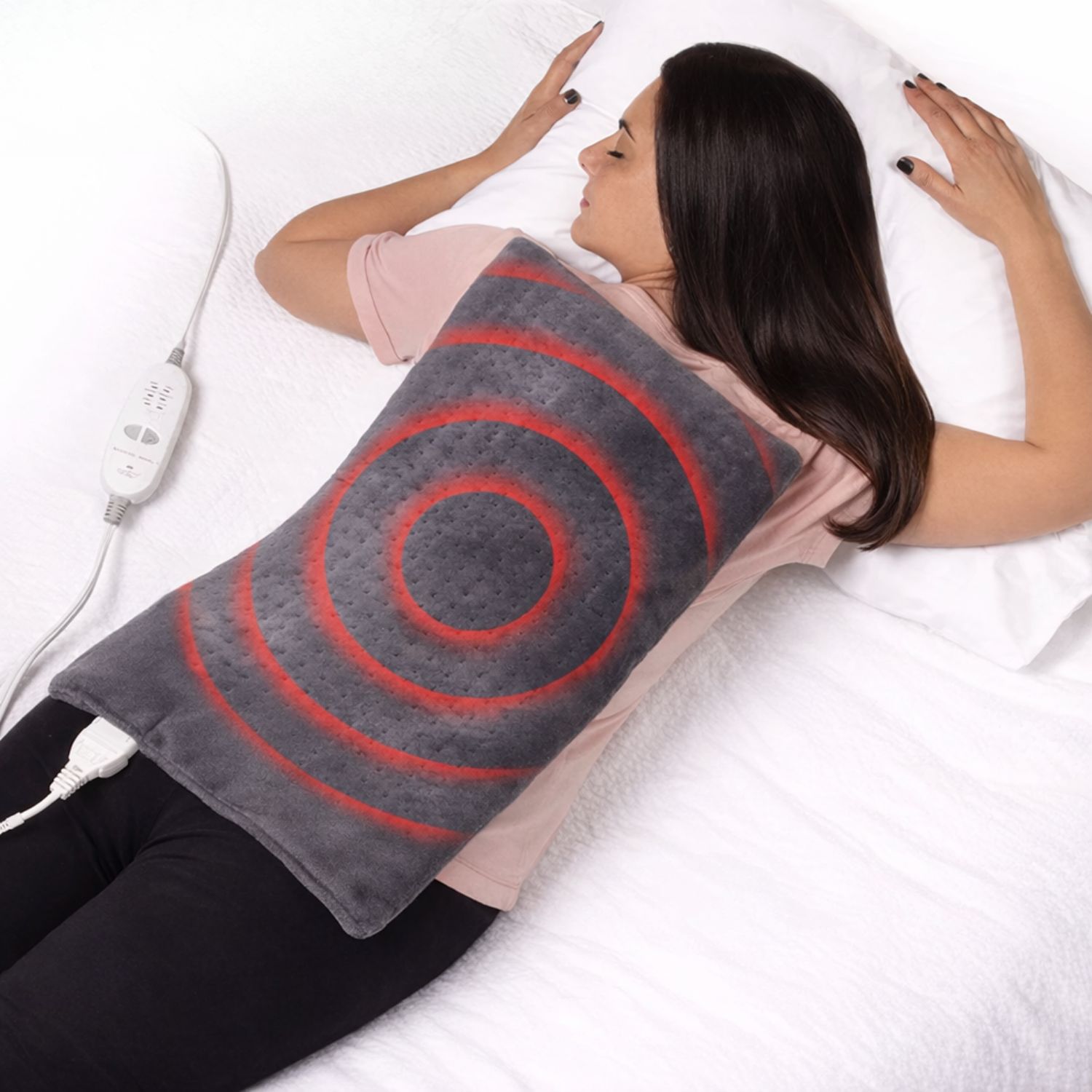 MANTA ELÉCTRICA TÉRMICA CON MASAJE VIBRATORIO, CALOR AJUSTABLE Y FRANELA SUAVE - 1