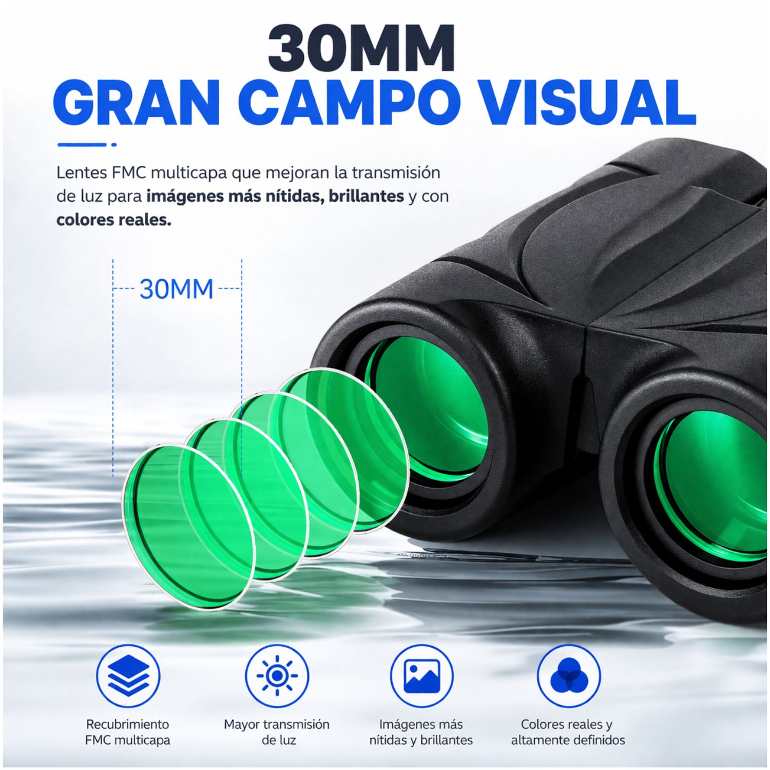 BINOCULARES COMPACTOS 8X30 LARGO ALCANCE 1000M ALTA DEFINICIÓN PROFESIONALES PARA VIAJES NATURALEZA Y EVENTOS - 5