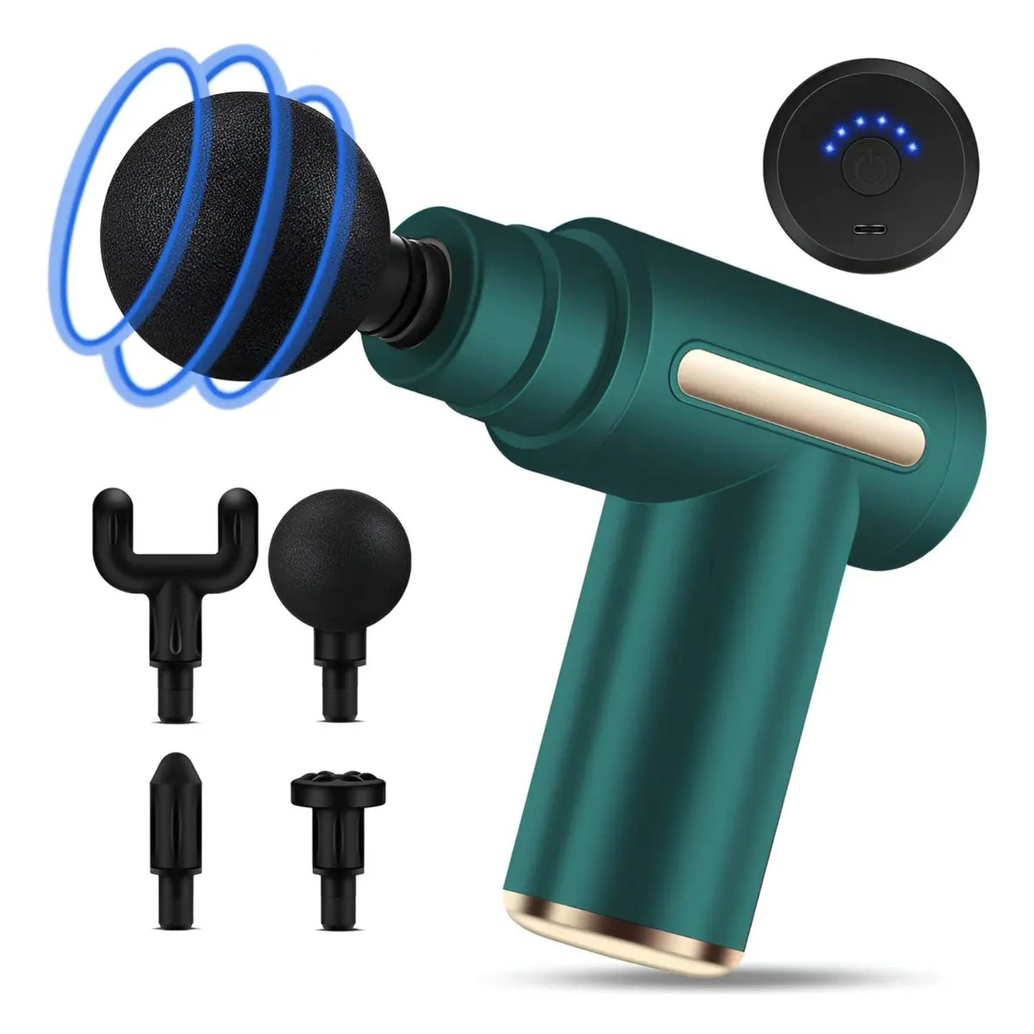 MASAJEADOR MUSCULAR TERAPÉUTICO PORTÁTIL TERAPIA PERCUSIÓN 6 NIVELES RECARGABLE SILENCIOSO COMPACTO - 1