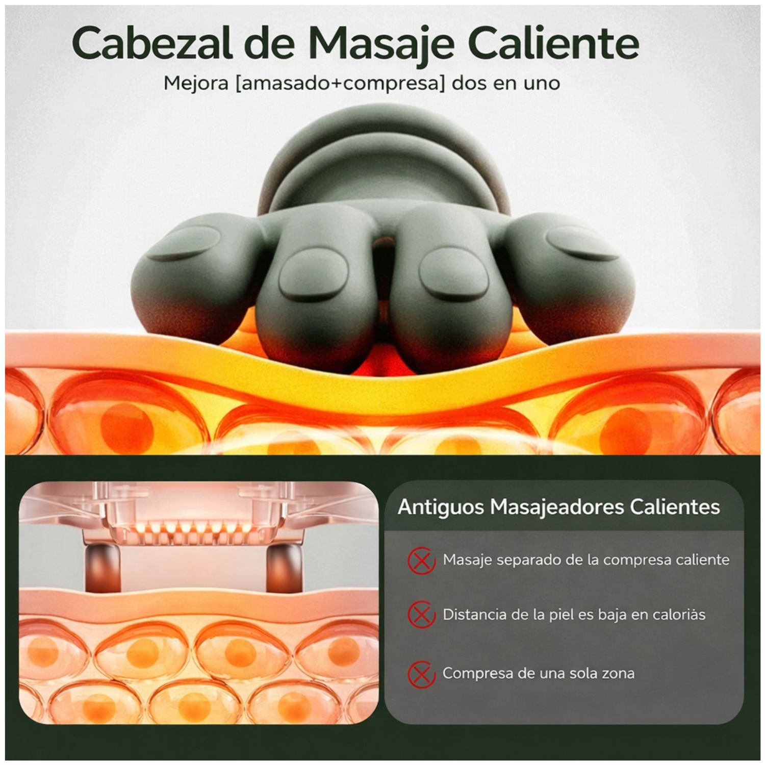 MASAJEADOR DE CUELLO Y HOMBROS CON CALOR 4D, AMASAMIENTO PROFUNDO Y MASAJE SHIATSU - 5