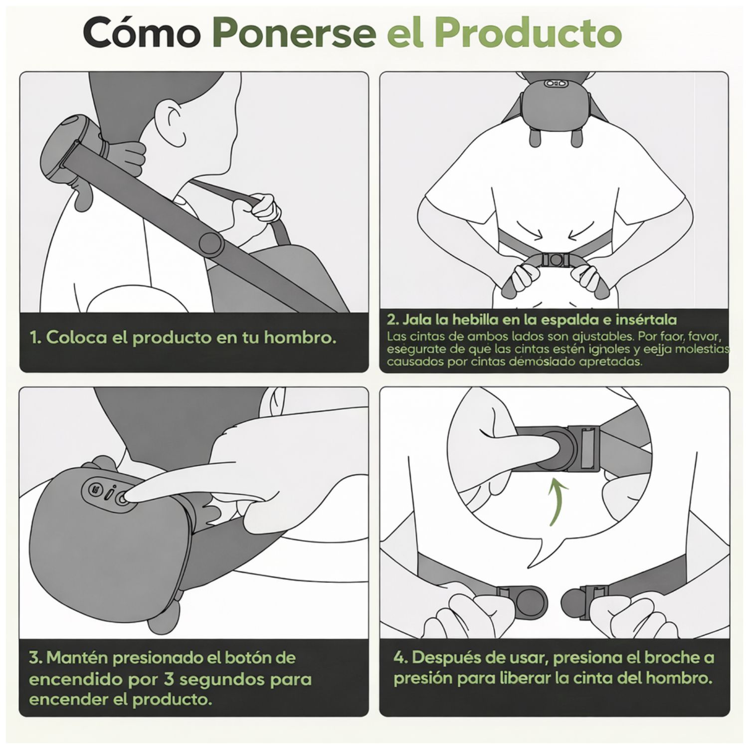MASAJEADOR DE CUELLO Y HOMBROS CON CALOR 4D, AMASAMIENTO PROFUNDO Y MASAJE SHIATSU - 7