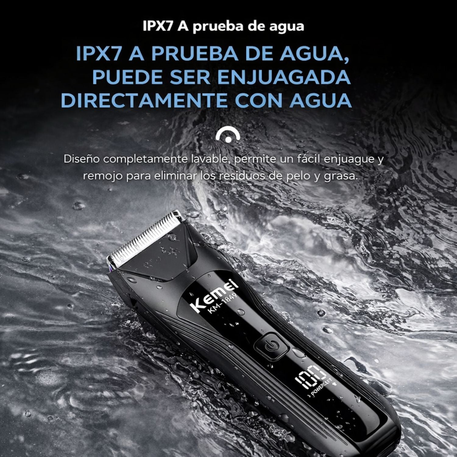 AFEITADORA CORPORAL UNISEX IMPERMEABLE IPX7 CON LUZ LED Y CARGA USB TIPO C - 6