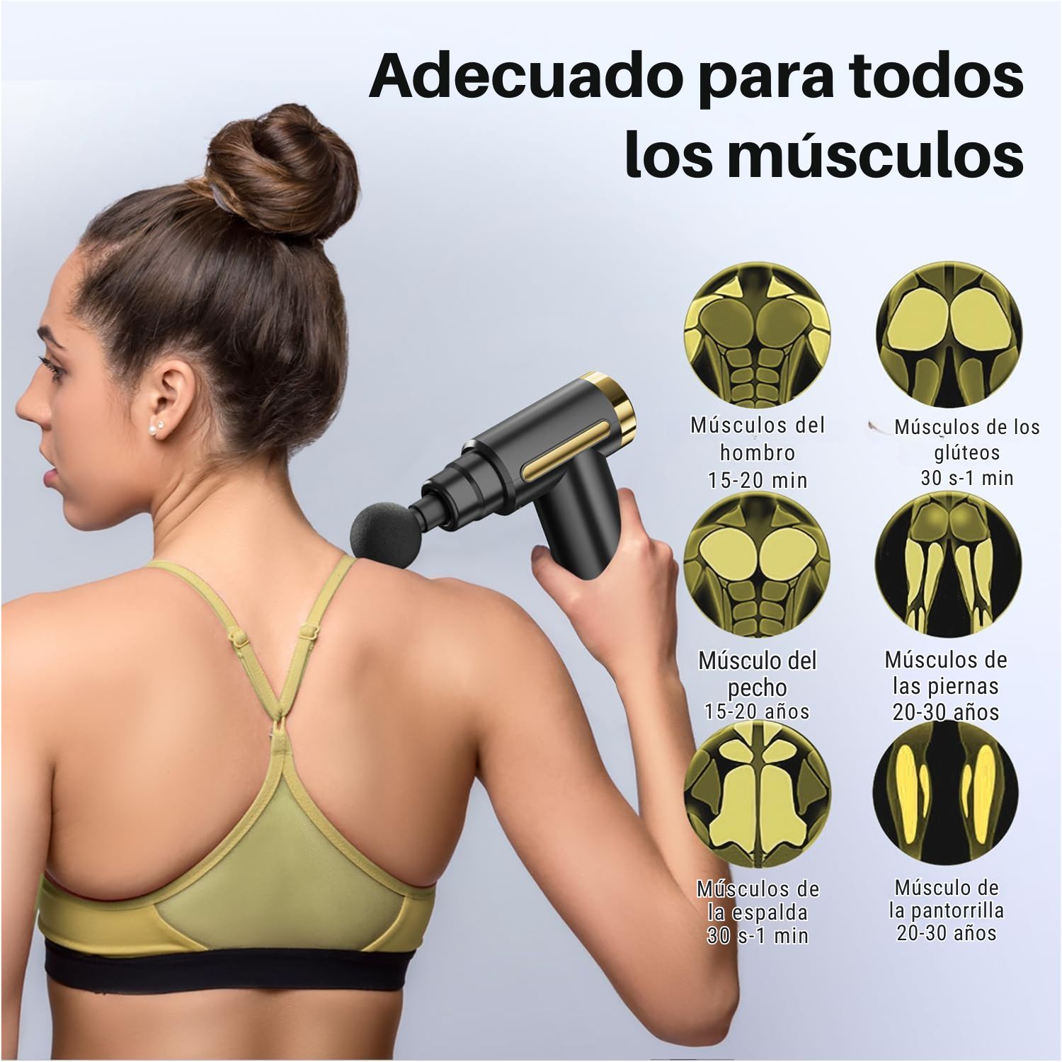 MASAJEADOR ELÉCTRICO PISTOLA LEXT A-98 PRO 4 CABEZALES 30W PARA RECUPERACIÓN DEPORTIVA Y DOLORES MUSCULARES - 2