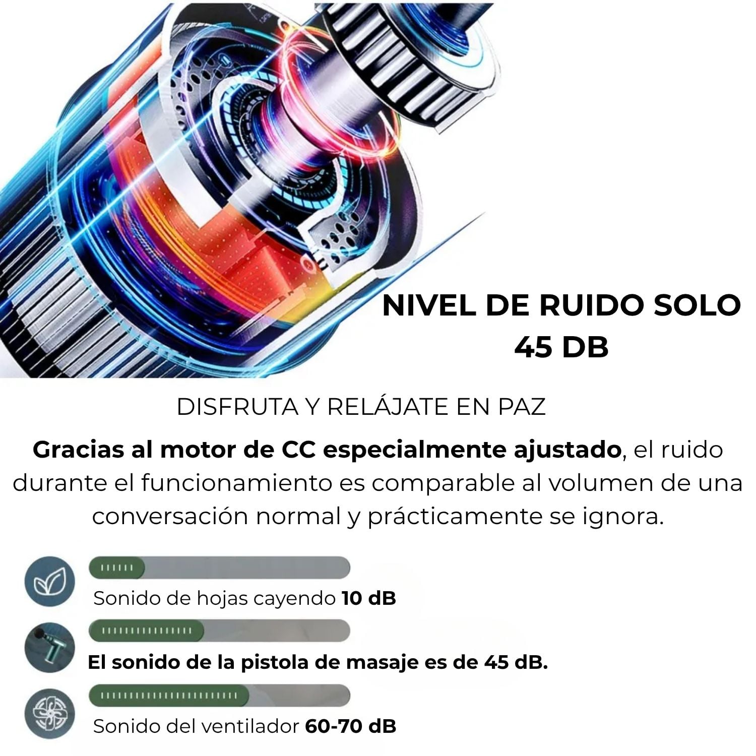 MASAJEADOR ELÉCTRICO PISTOLA LEXT A-98 PRO 4 CABEZALES 30W PARA RECUPERACIÓN DEPORTIVA Y DOLORES MUSCULARES - 7