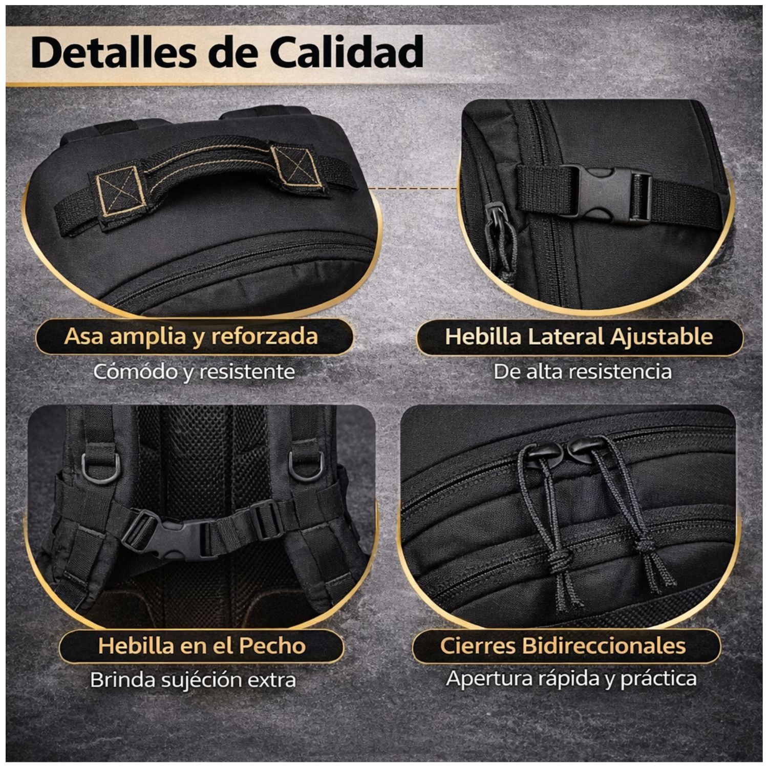 MOCHILA TÁCTICA MILITAR 50L SISTEMA MOLLE RESISTENTE IMPERMEABLE PARA CAMPING VIAJES TREKKING TRABAJO Y USO DIARIO - 2