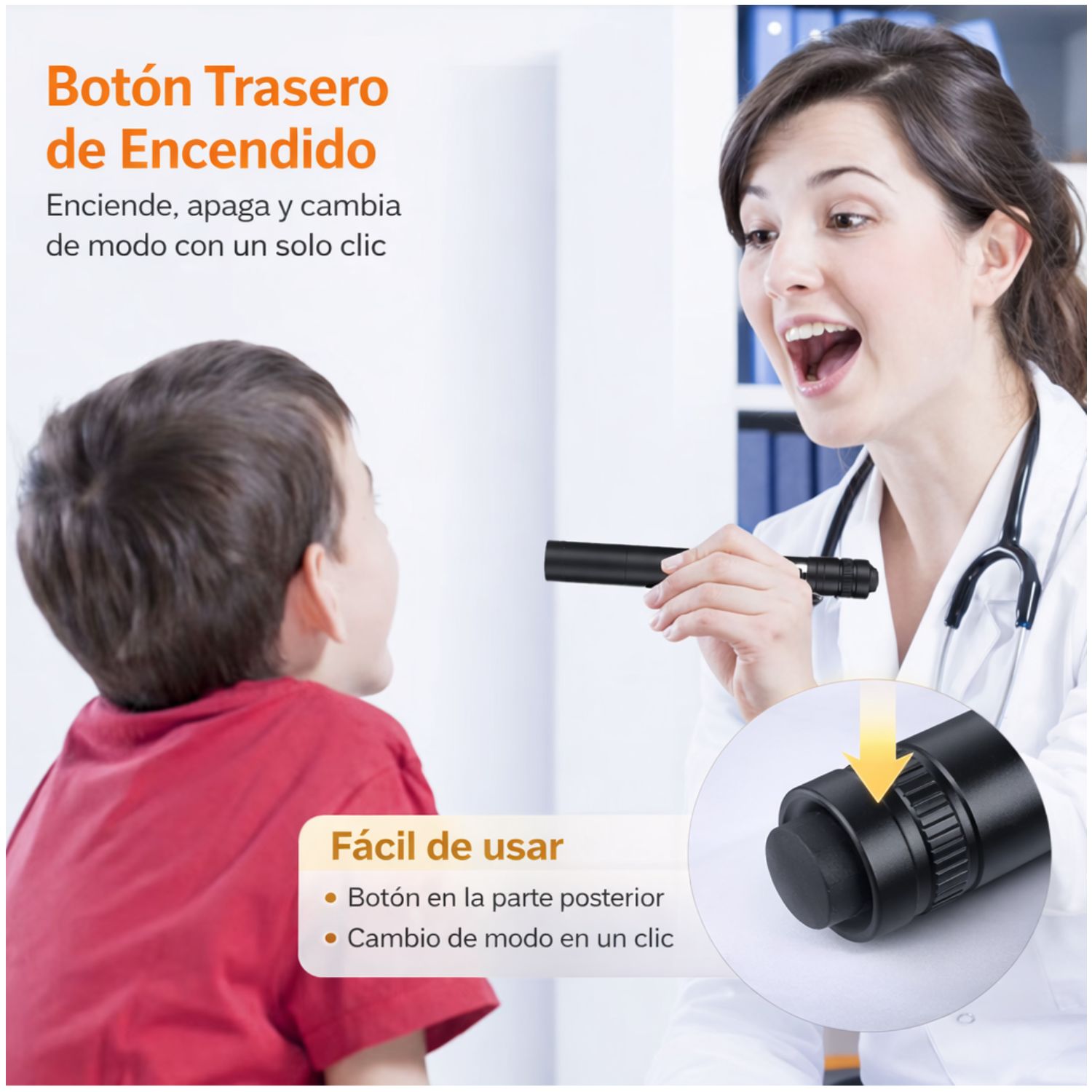LINTERNA CLÍNICA PROFESIONAL LED PARA DIAGNÓSTICO LUZ BLANCA AMARILLA PORTÁTIL PARA OÍDOS NARIZ GARGANTA - 4