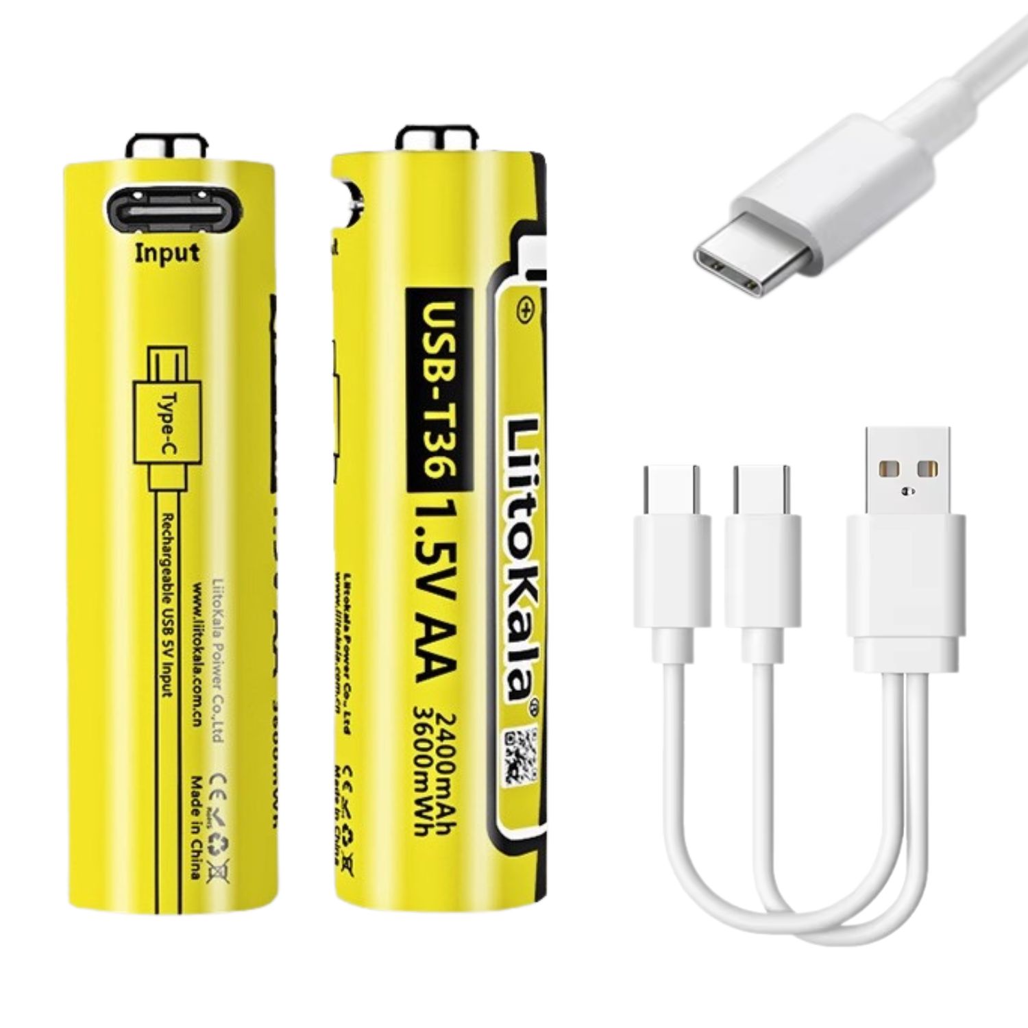 BATERÍA AA RECARGABLE 1.5V USB LIITOKALA 2400MAH PARA CONTROLES, MOUSE Y JUGUETES - 1